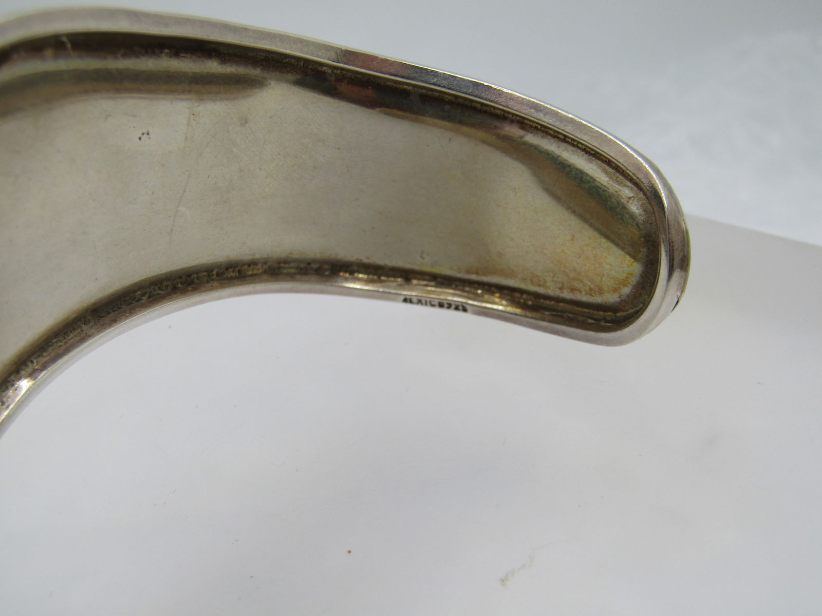 Vintage Sterling Mexican Cuff Bracelet, 7", Wavy, Unisex - 4