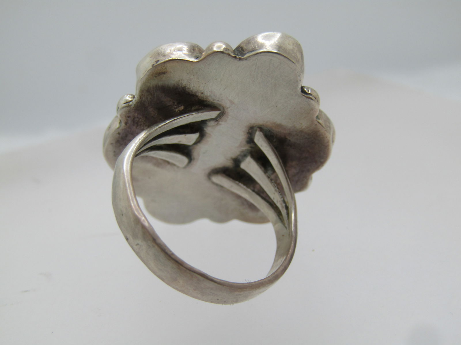 Vintage Sterling Southwestern Turquoise Cluster Ring, Sz. 9, Unisex, 1980's - 4