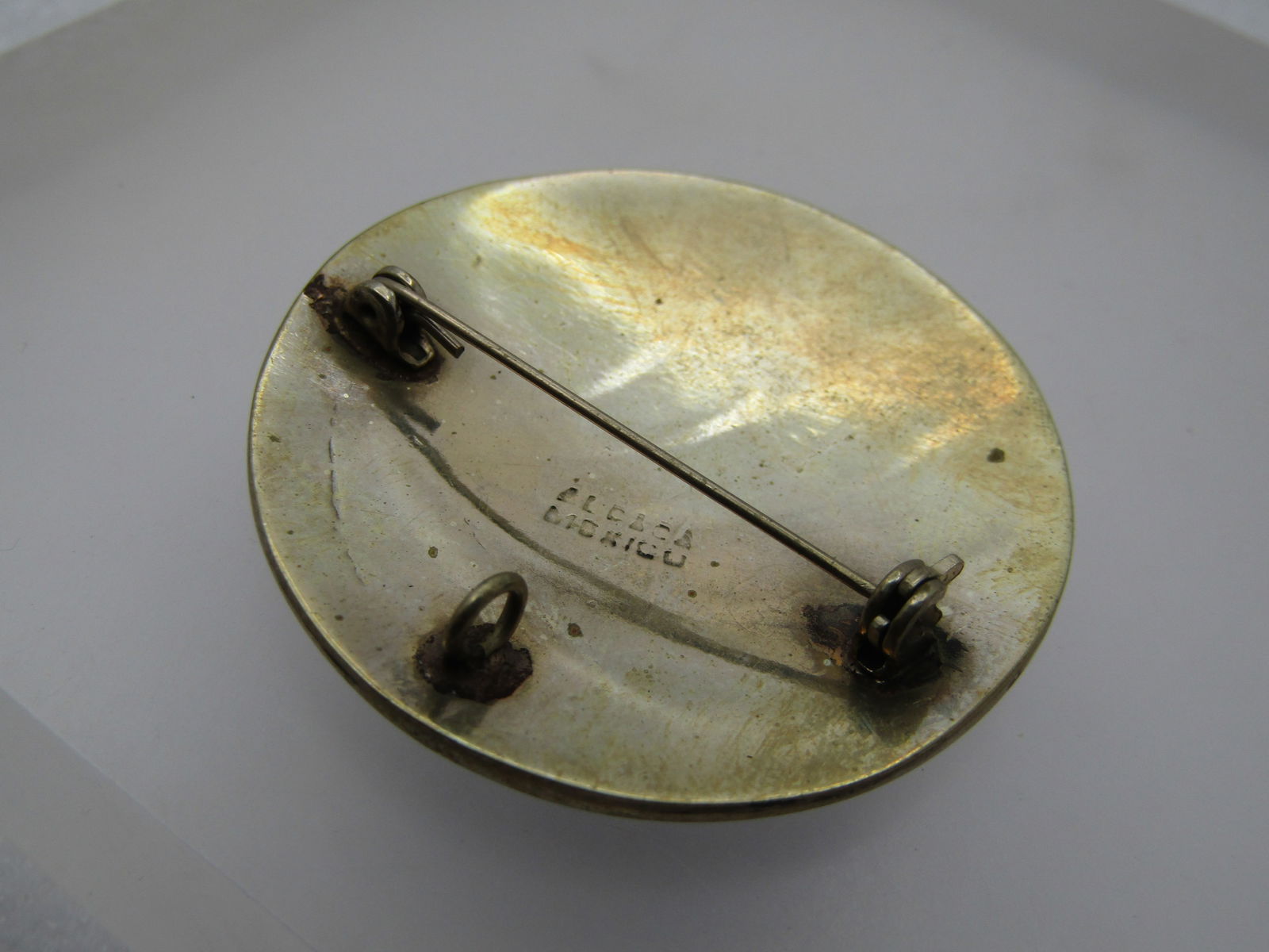 Vintage Mexican Alpaca Abalone Inlaid Brooch/Pendant, 1970's-1980's - 4