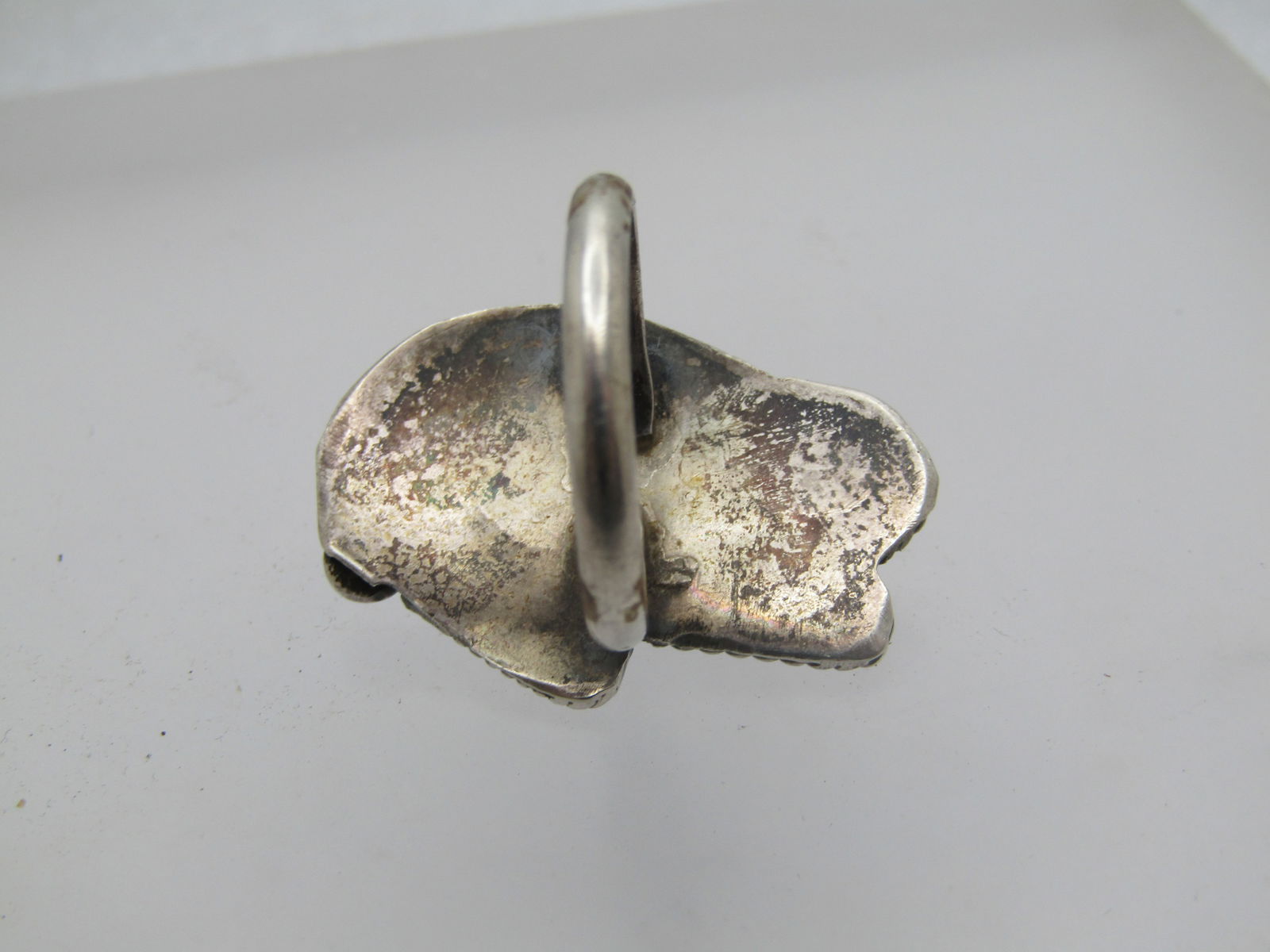 Vintage Sterling Southwestern Turquoise Ring, Sz. 7.5, 1960's-1970's - 6