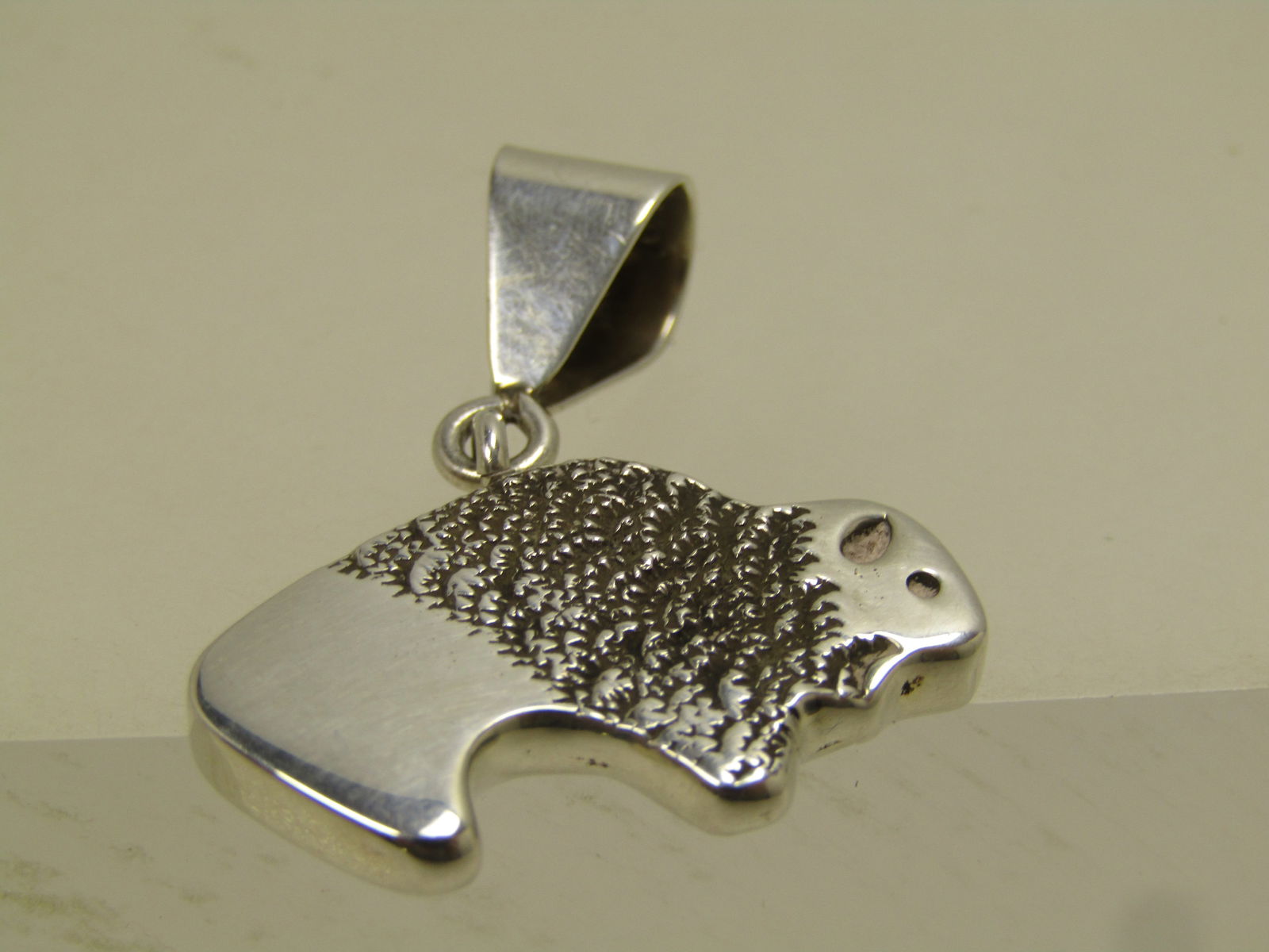 Vintage Sterling Buffalo Pendant, Two-Sided, Signed NW, 1980's-1990's - 6