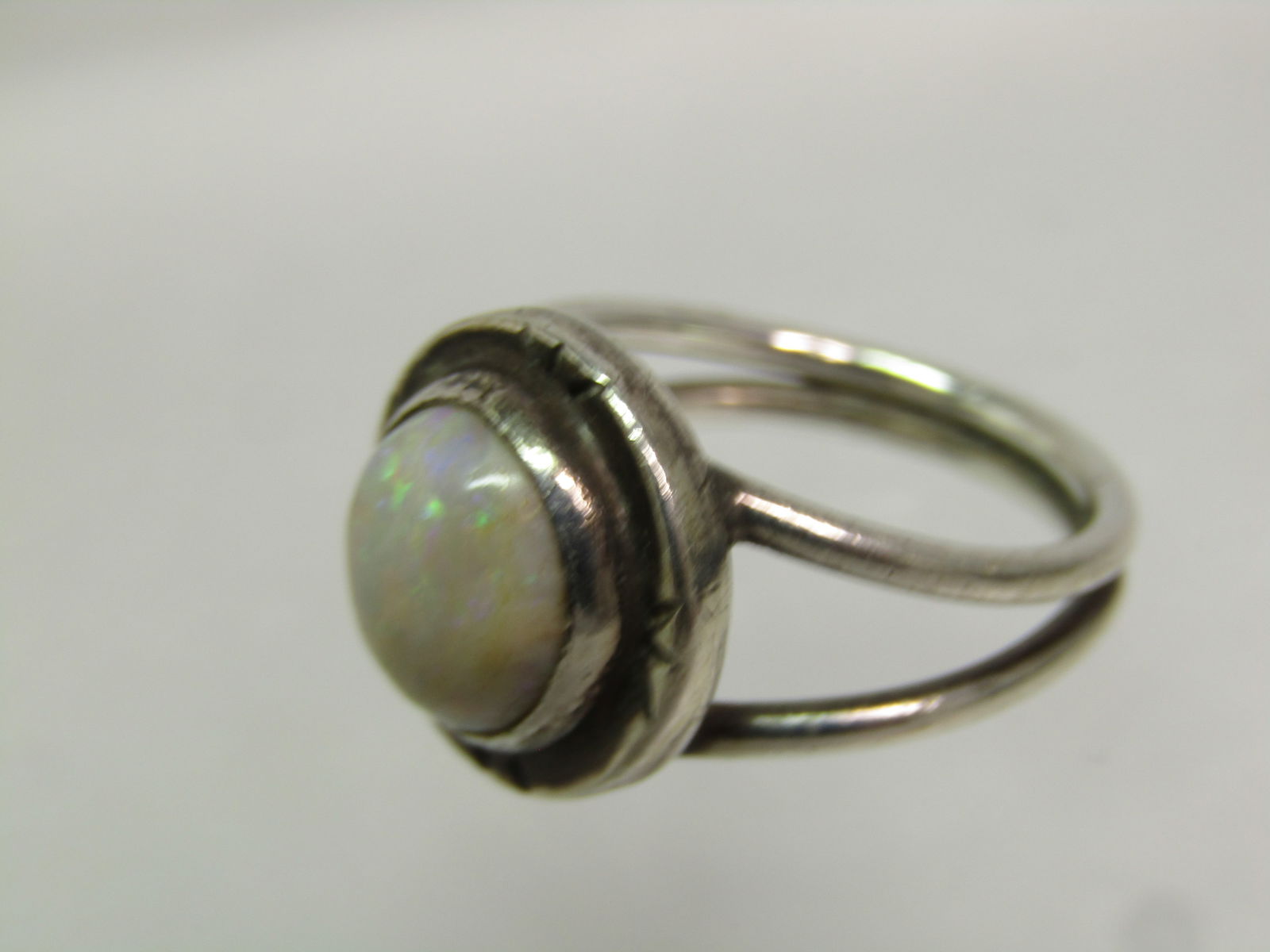 Vintage Sterling Southwestern Opal ring, Sz. 6.5, 1970's - 6