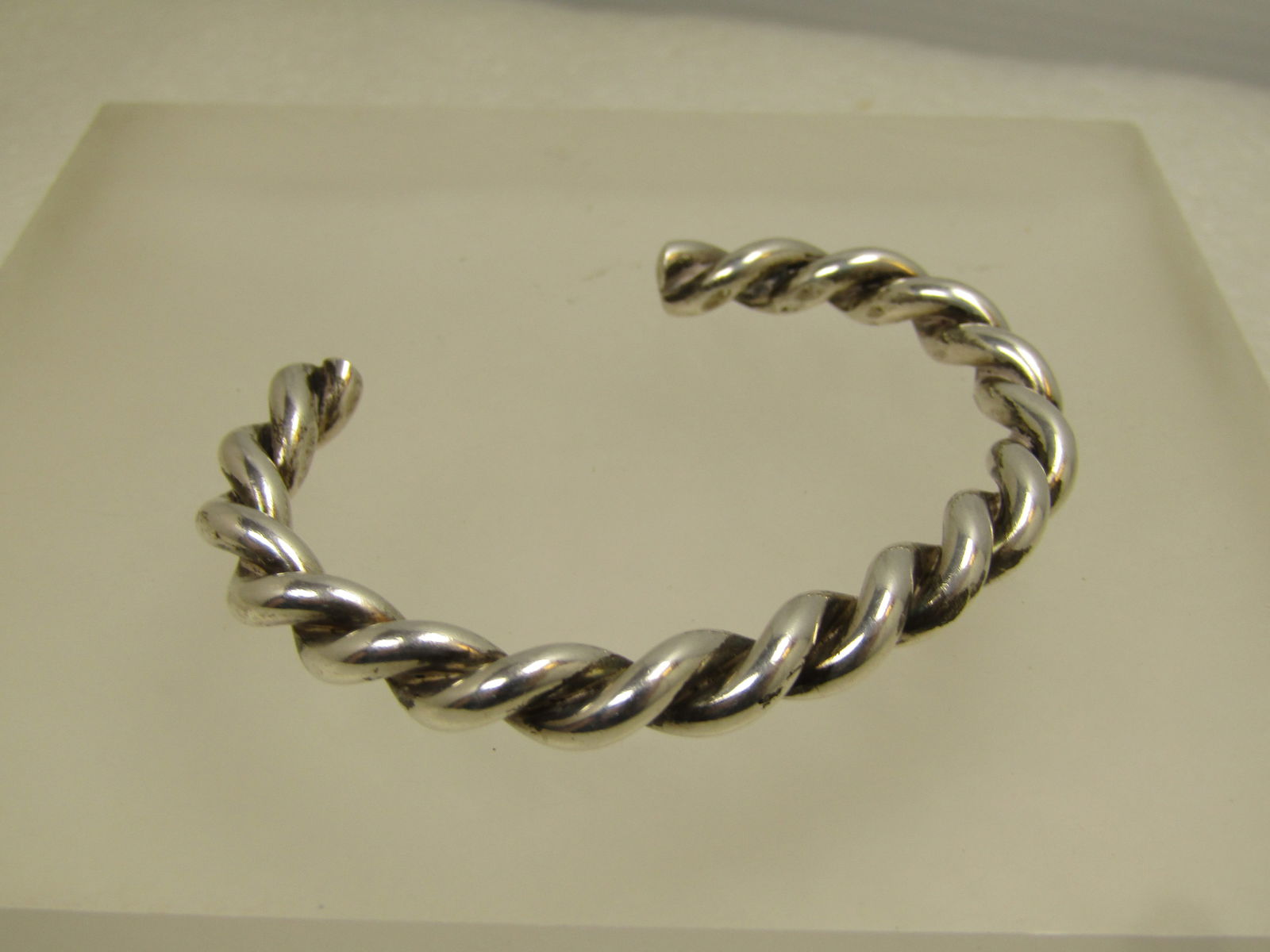 Vintage Sterling Heavy Twisted Cuff Bracelet, 5.5", 1980's-1990's (1 of 5)