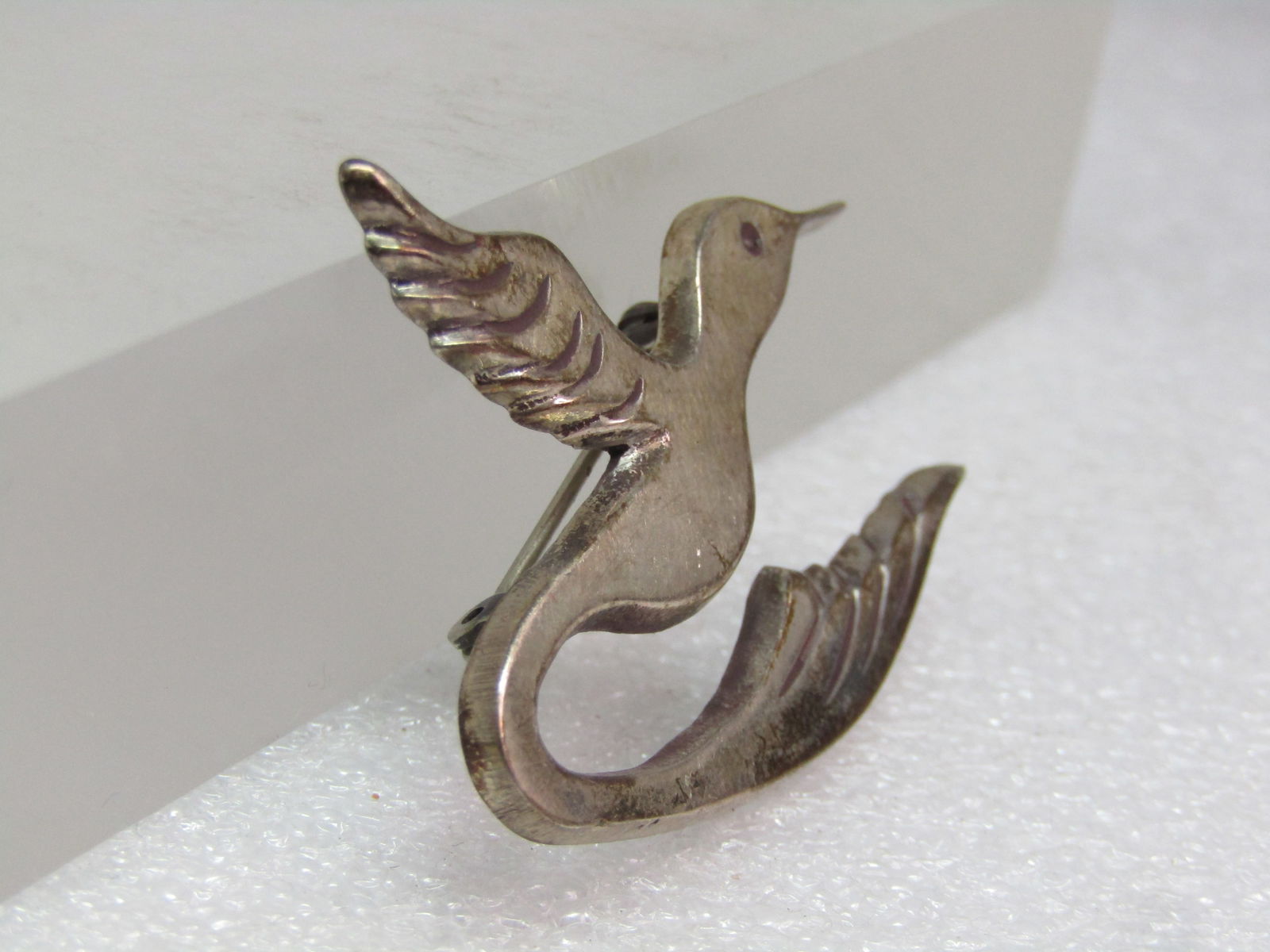 Vintage Sterling Hummingbird Brooch, Signed A.M., Possibly Navajo, 1960's - 2