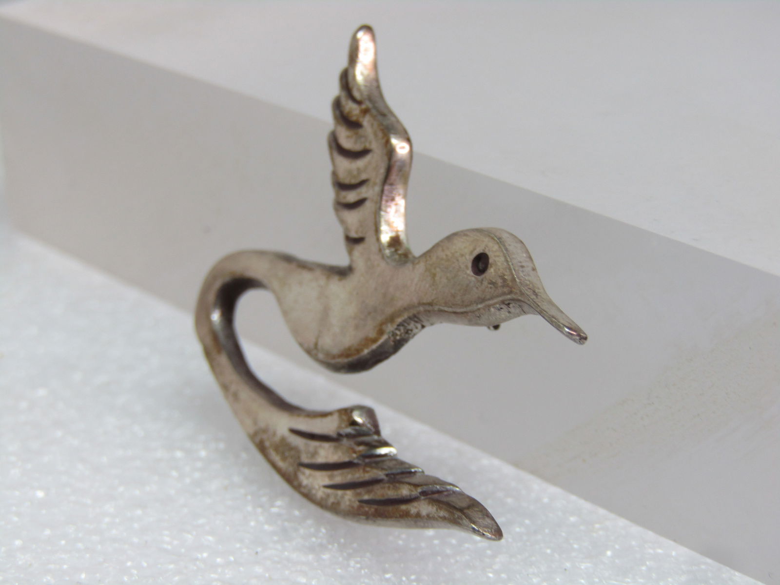 Vintage Sterling Hummingbird Brooch, Signed A.M., Possibly Navajo, 1960's - 3