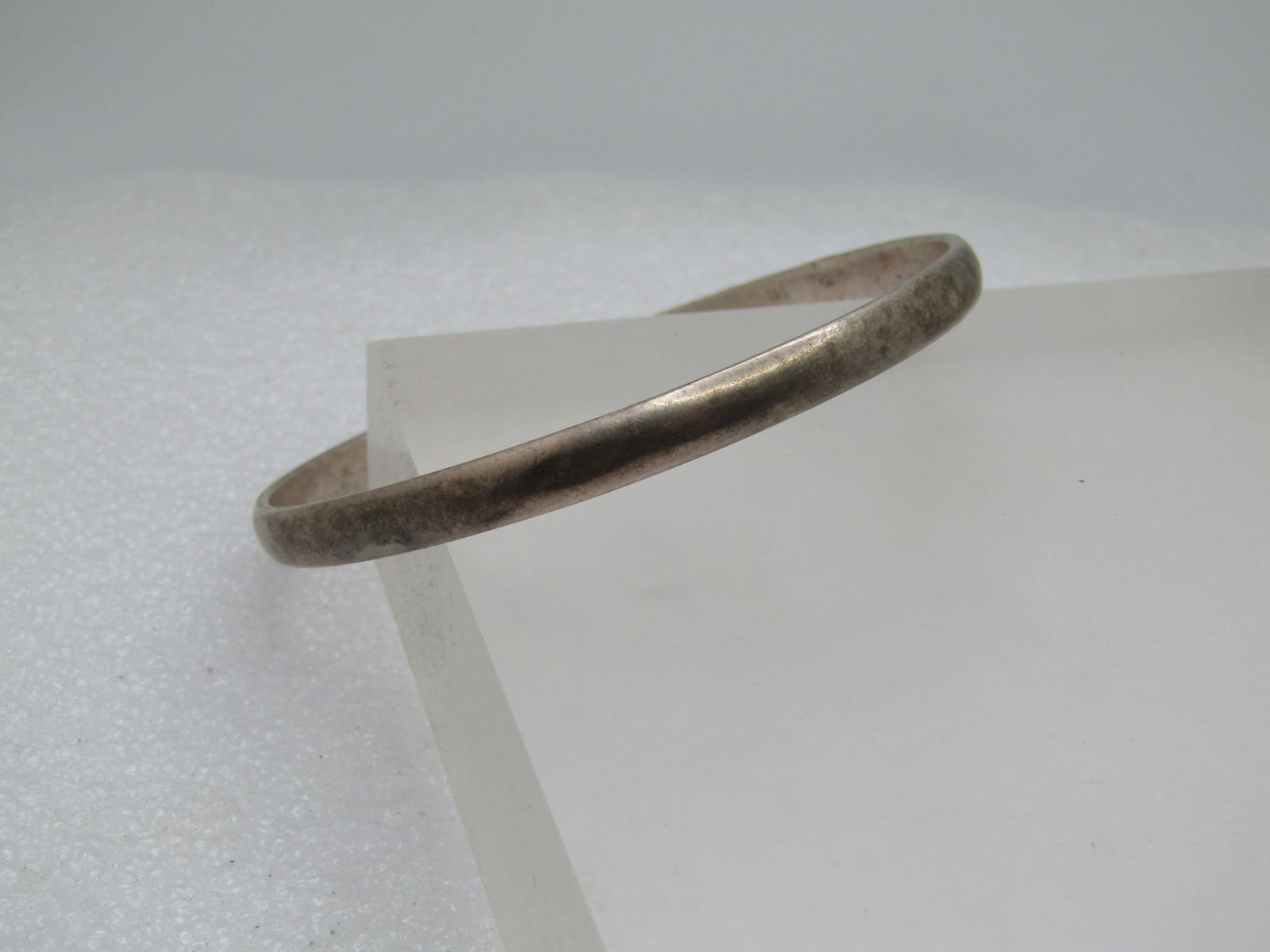 Vintage Silver Bangle Bracelet, 8", Unisex, Signed Taxco, Mexico, 1970's-1980's - 2