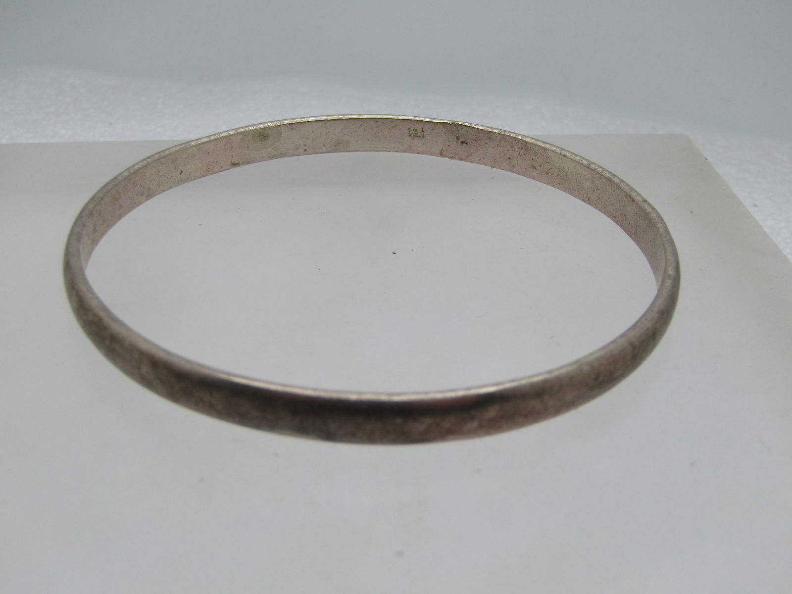 Vintage Silver Bangle Bracelet, 8", Unisex, Signed Taxco, Mexico, 1970's-1980's - 3
