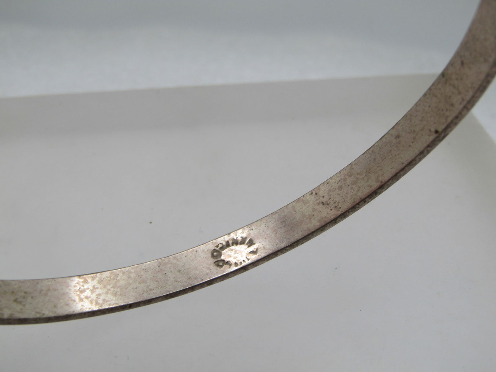 Vintage Silver Bangle Bracelet, 8", Unisex, Signed Taxco, Mexico, 1970's-1980's - 5