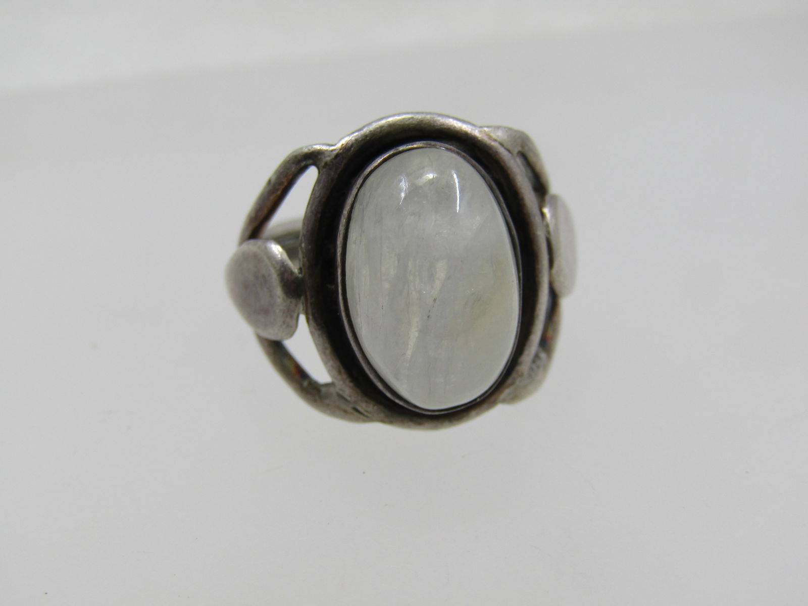 Vintage Sterling Moonstone Ring, Sz. 6, 1960's, Southwestern/Boho Vibe - 6