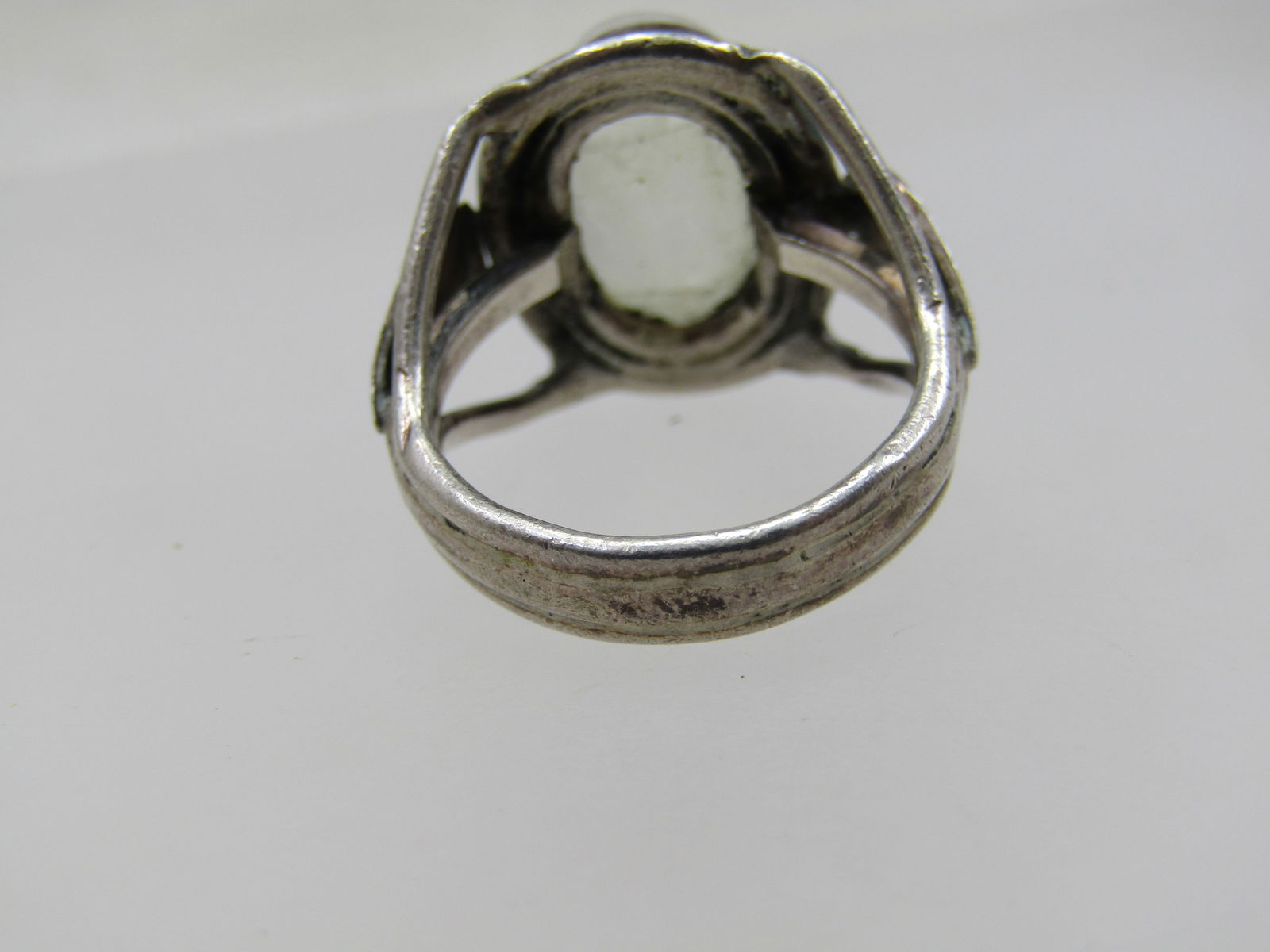 Vintage Sterling Moonstone Ring, Sz. 6, 1960's, Southwestern/Boho Vibe - 7