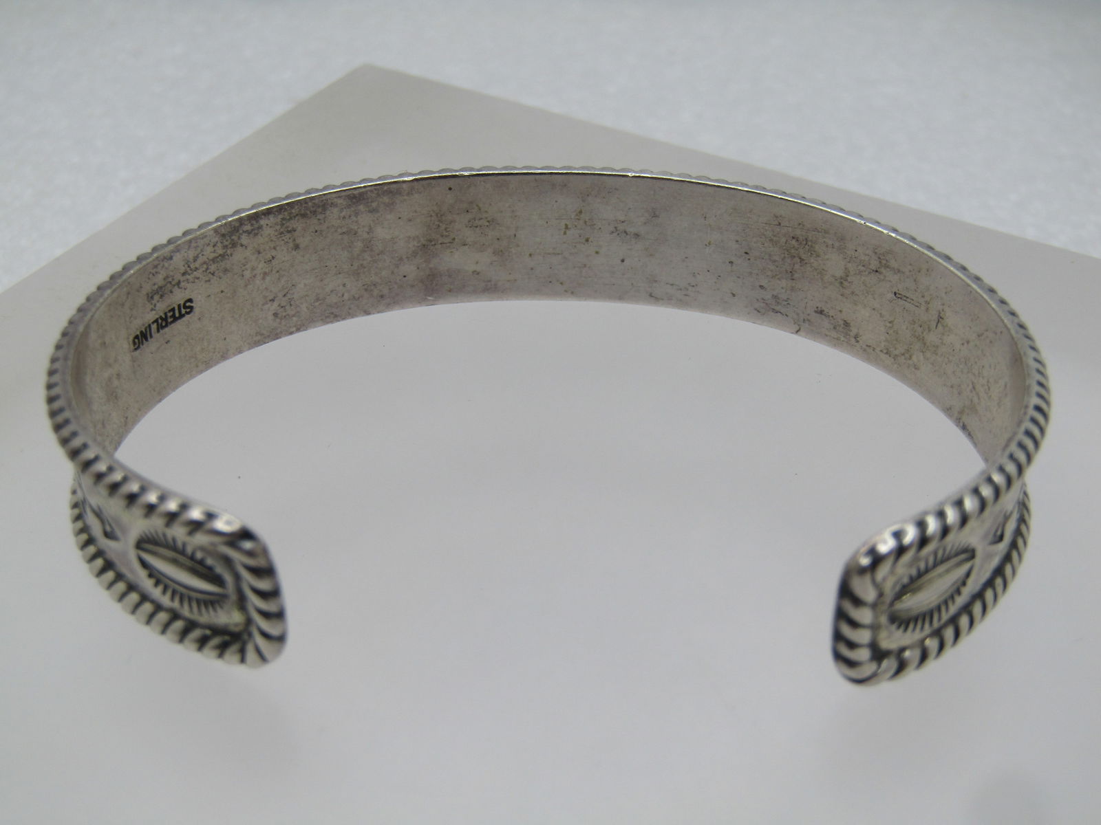 Vintage Sterling Southwestern Turquoise Cuff Bracelet, 6.75", 1980's-1990's - 7