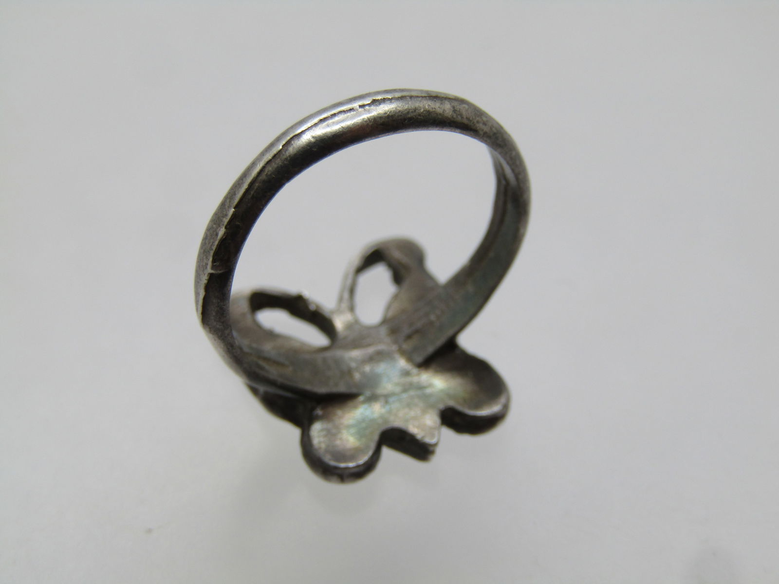 Vintage Sterling Southwestern Inlaid Butterfly Ring, Sz. 6. 1970's - 6