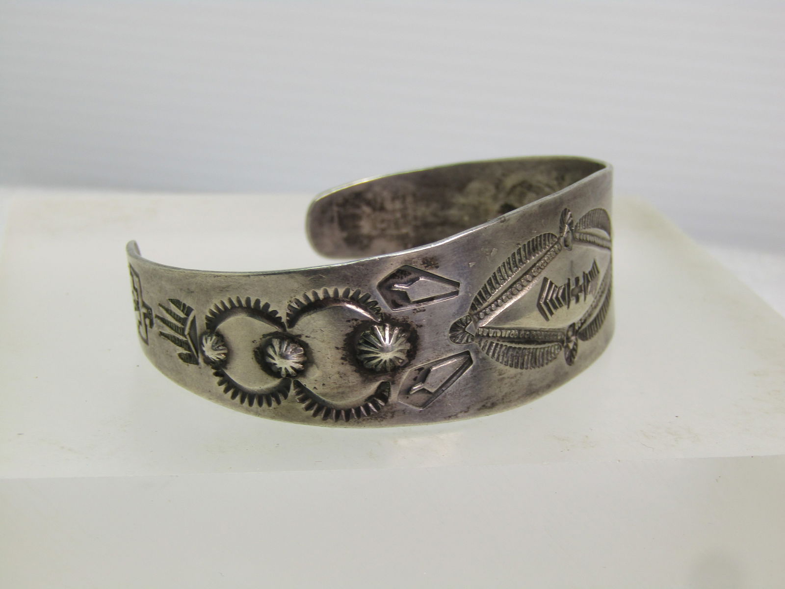 Vintage Sterling Southwestern Cuff Bracelet, 7", Unisex, 1960's-1980's - 2