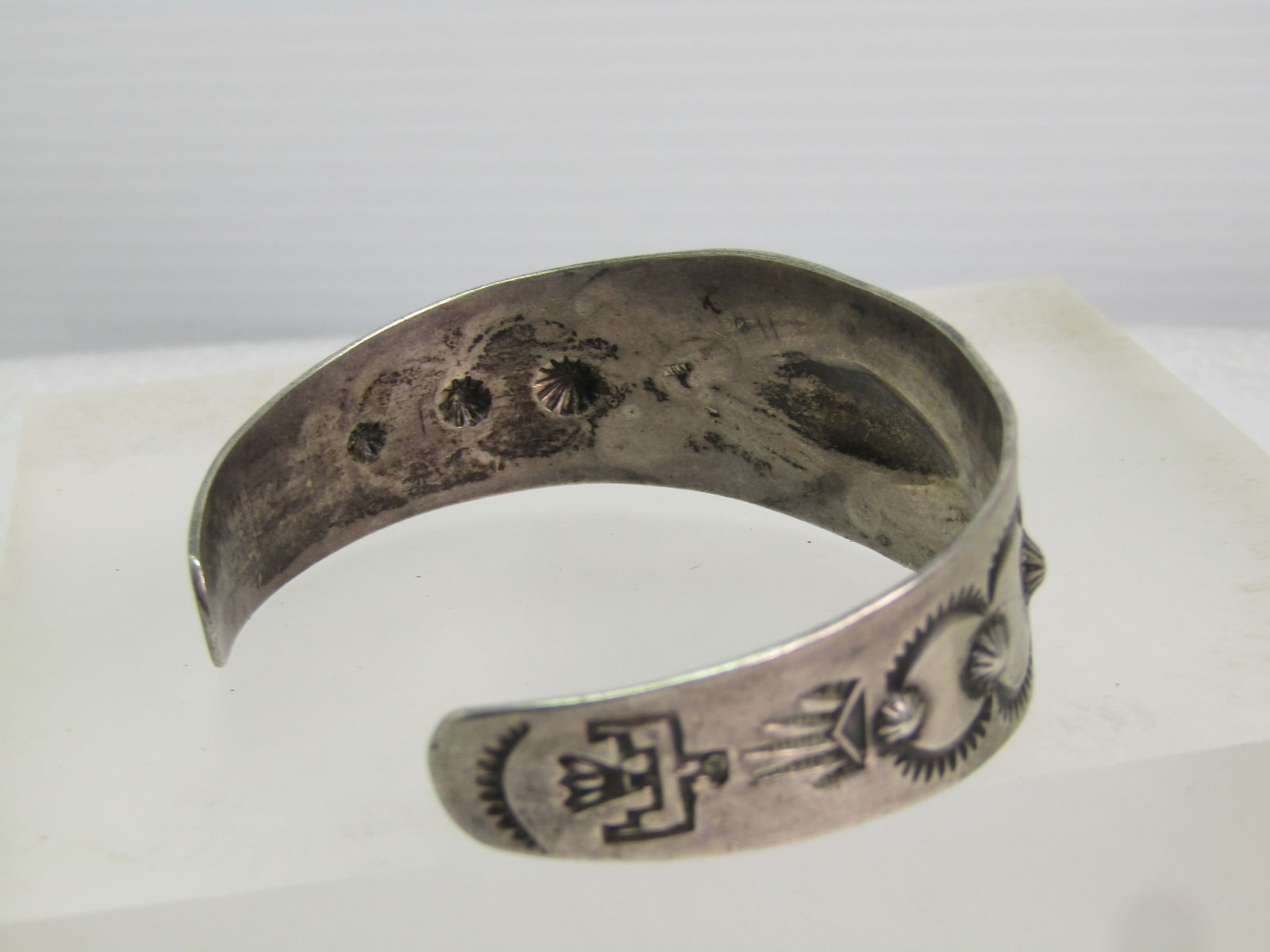 Vintage Sterling Southwestern Cuff Bracelet, 7", Unisex, 1960's-1980's - 4