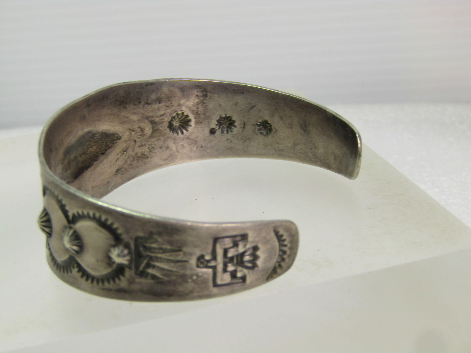 Vintage Sterling Southwestern Cuff Bracelet, 7", Unisex, 1960's-1980's - 5