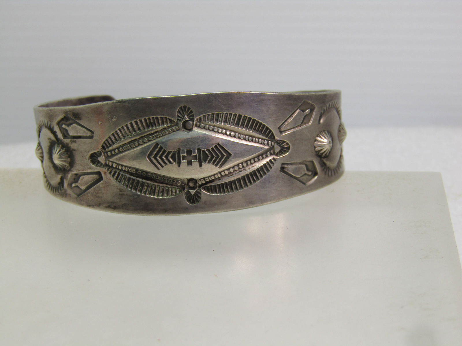 Vintage Sterling Southwestern Cuff Bracelet, 7", Unisex, 1960's-1980's - 6