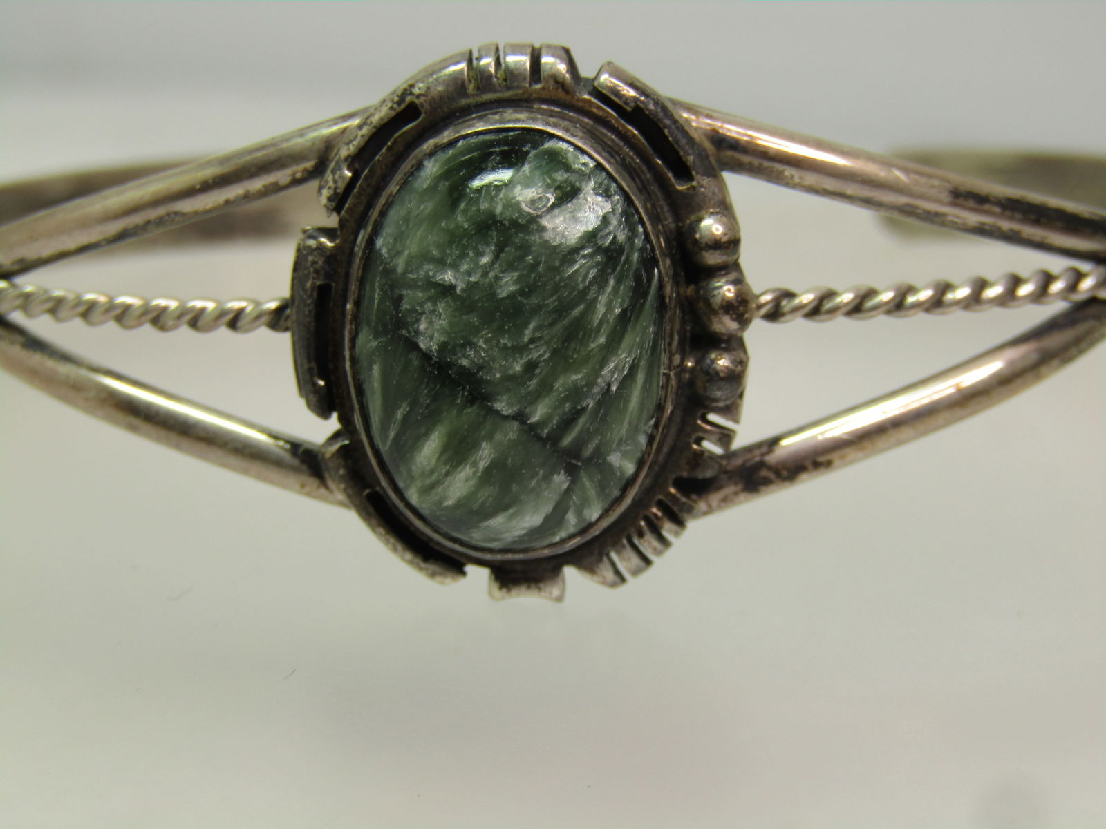 Vintage Sterling Southwestern Cuff Bracelet, Signed E. Jackson, Navajo, 1960's-1970's - 2