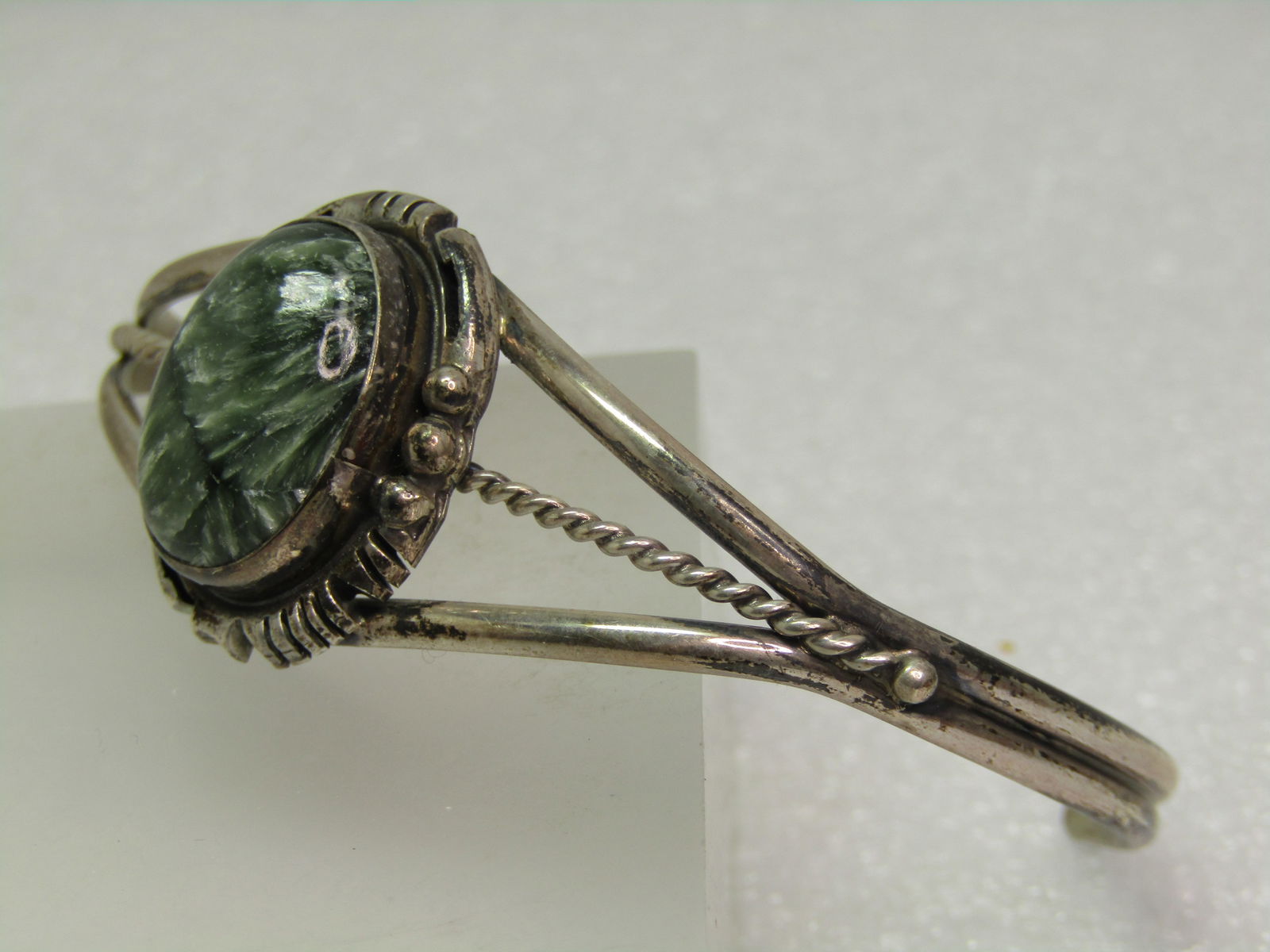 Vintage Sterling Southwestern Cuff Bracelet, Signed E. Jackson, Navajo, 1960's-1970's - 5