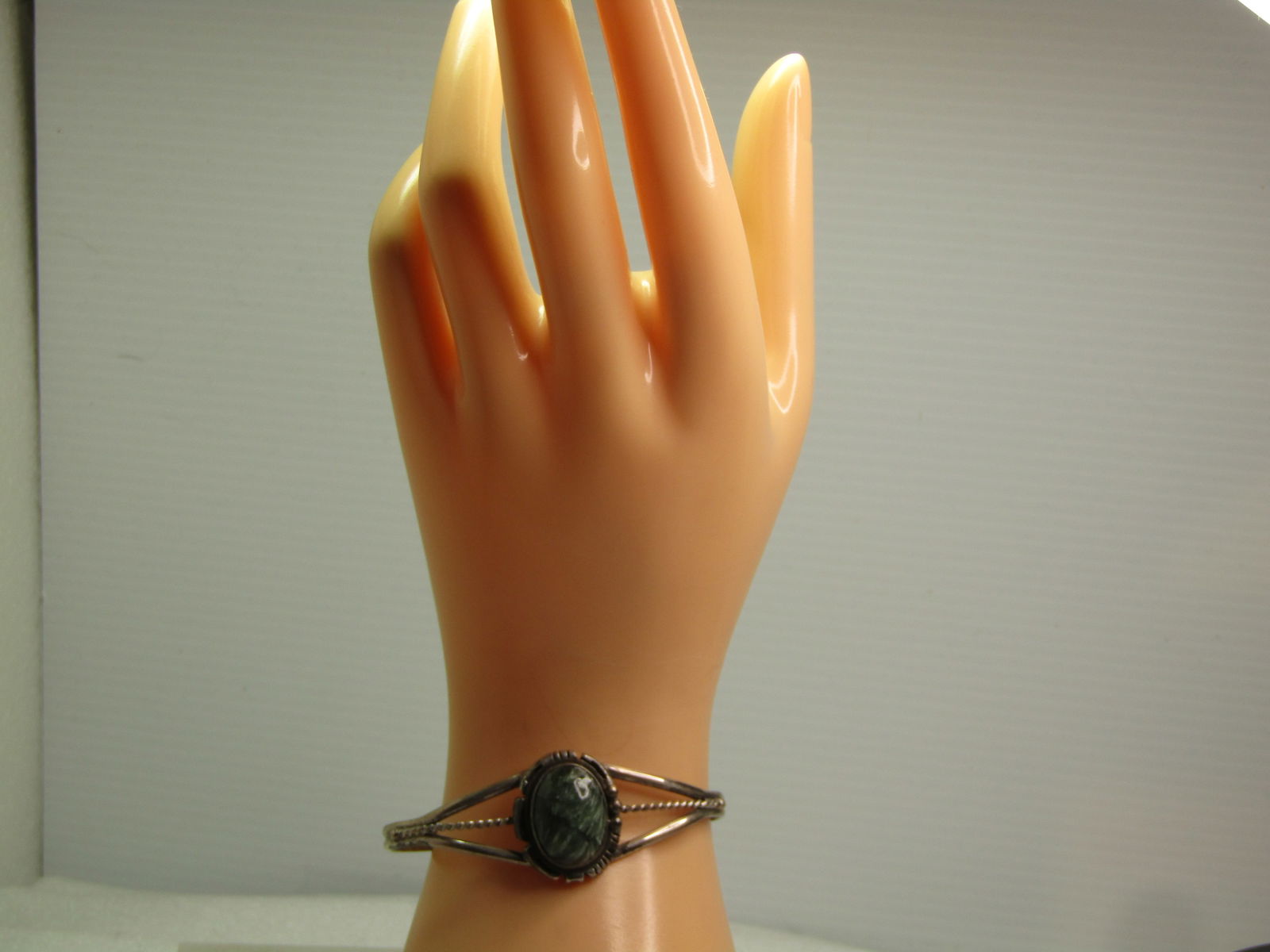 Vintage Sterling Southwestern Cuff Bracelet, Signed E. Jackson, Navajo, 1960's-1970's - 9