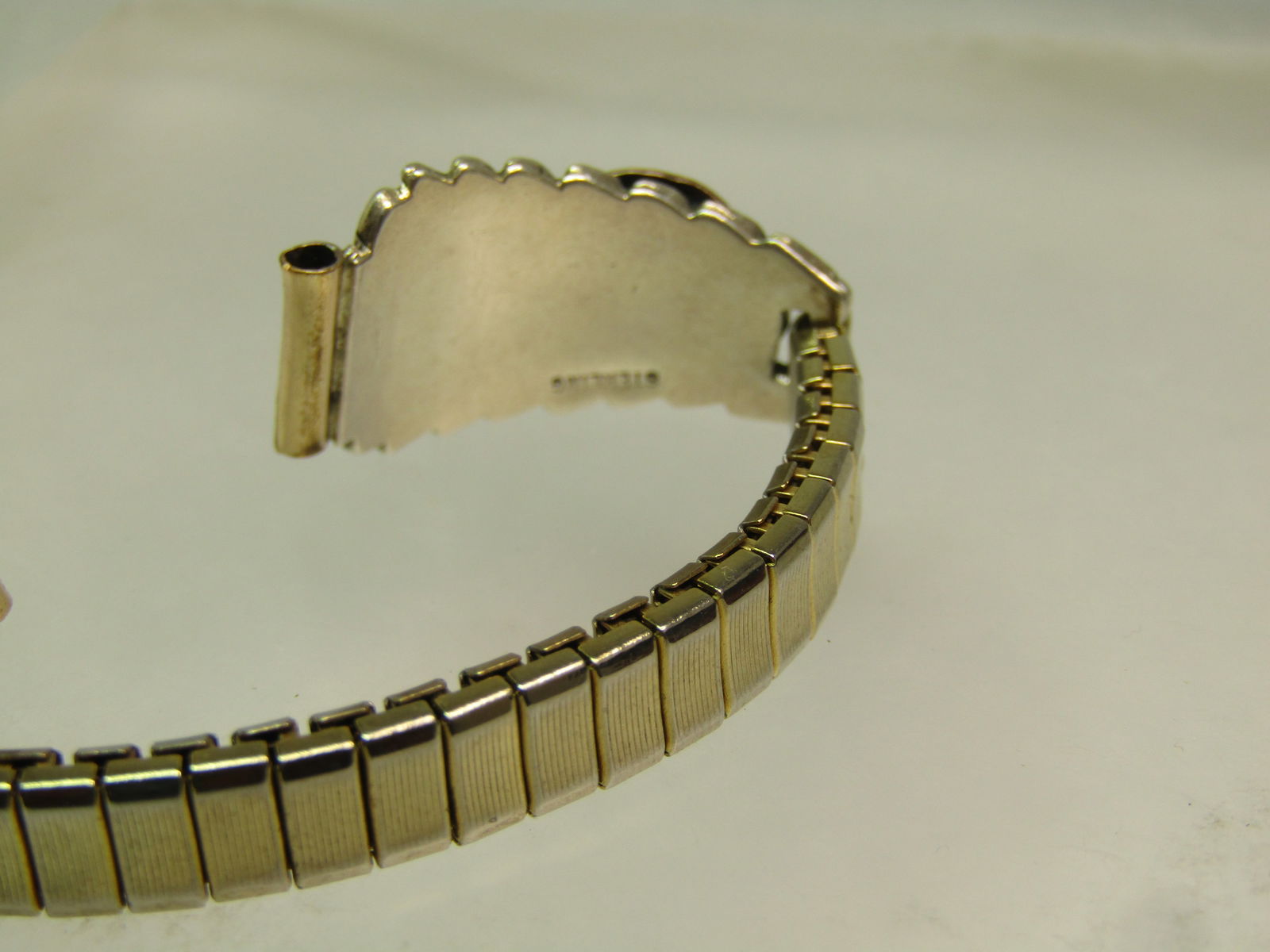 Vintage Sterling Southwestern Malacite Watch Tips/Band, Ladies, 1970's - 5