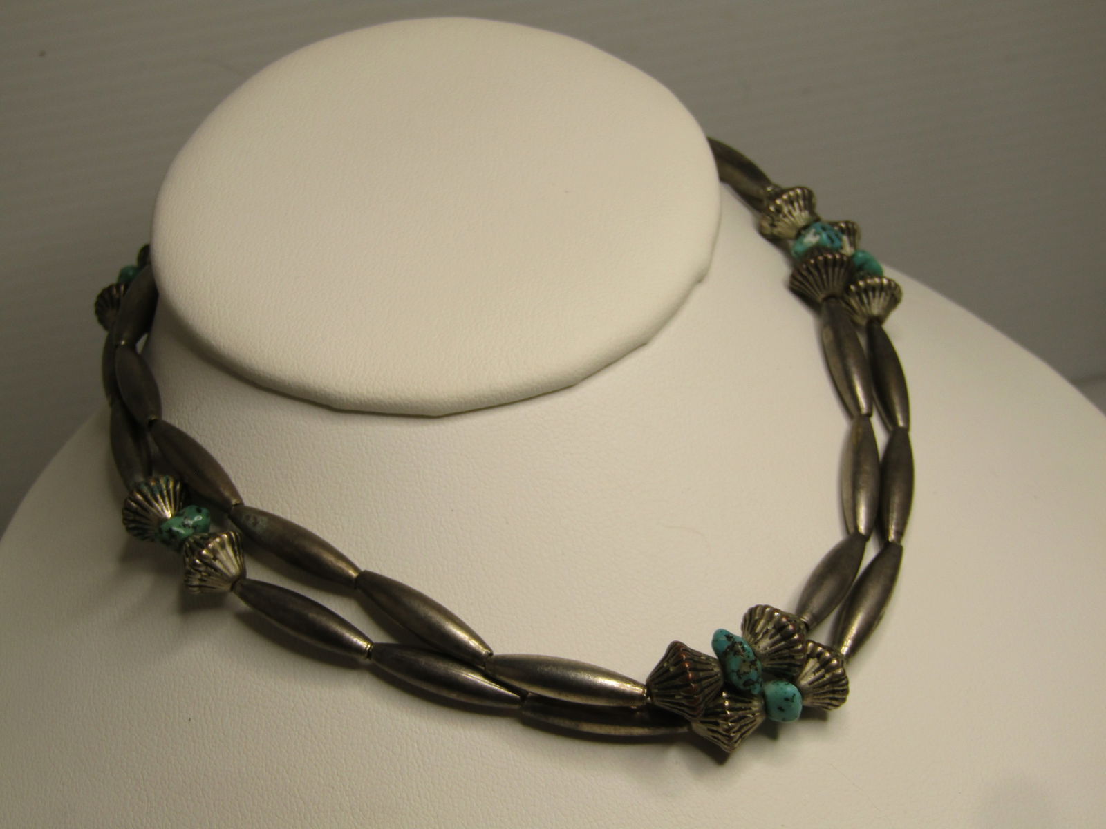 Vintage Southwestern Faux Turquoise Necklace, 26", Unisex, 1970's - 2