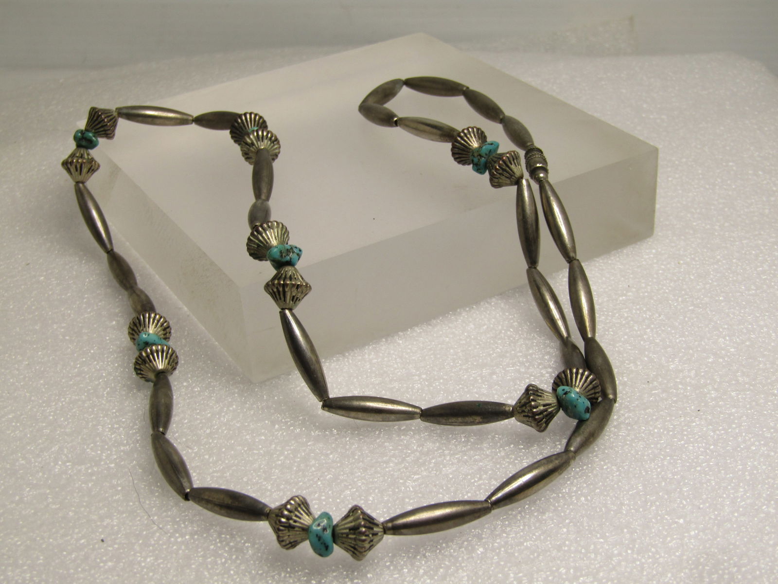 Vintage Southwestern Faux Turquoise Necklace, 26", Unisex, 1970's - 3