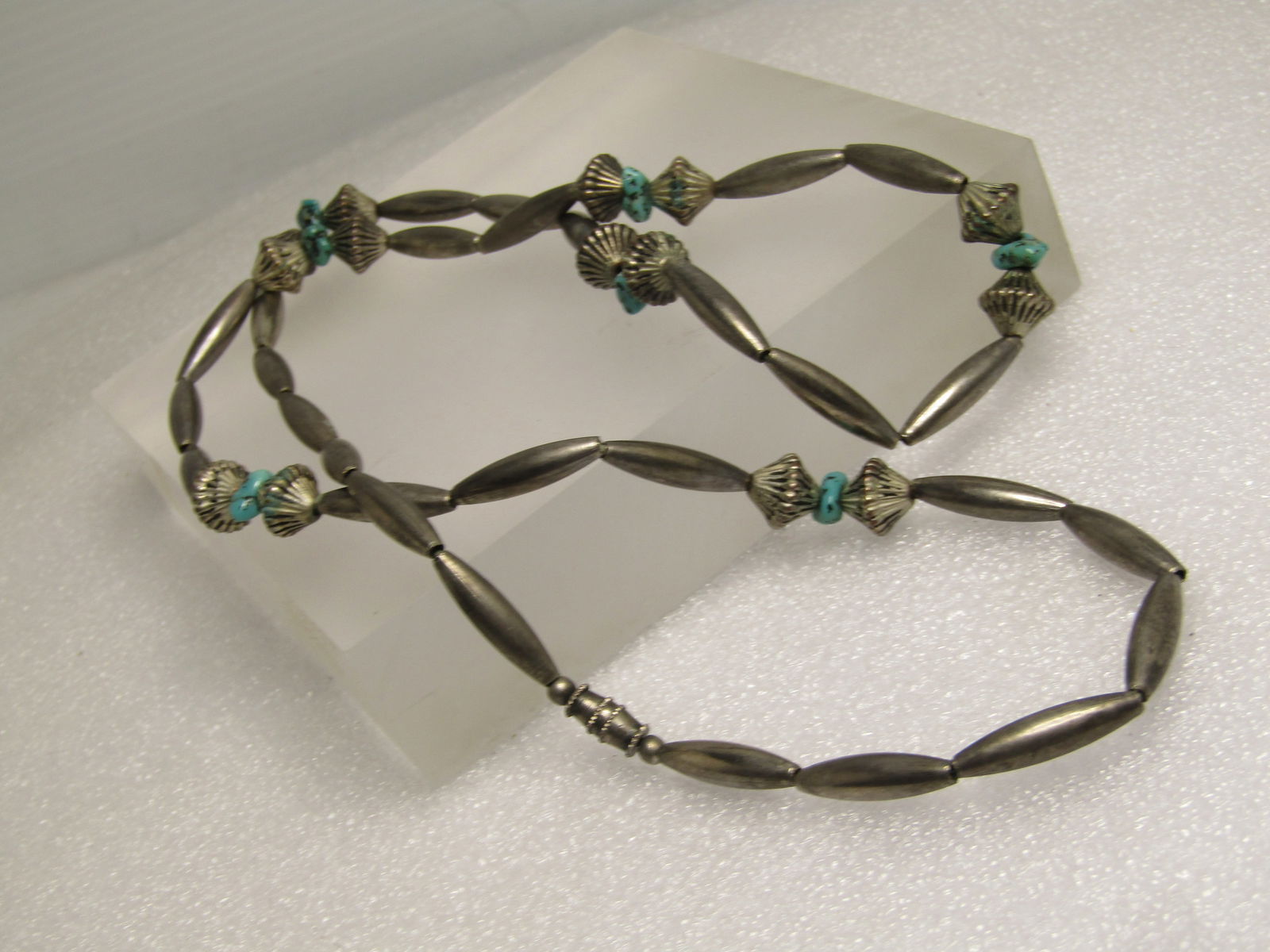 Vintage Southwestern Faux Turquoise Necklace, 26", Unisex, 1970's - 4