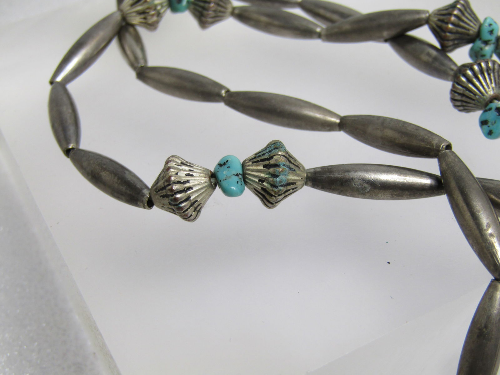 Vintage Southwestern Faux Turquoise Necklace, 26", Unisex, 1970's - 5