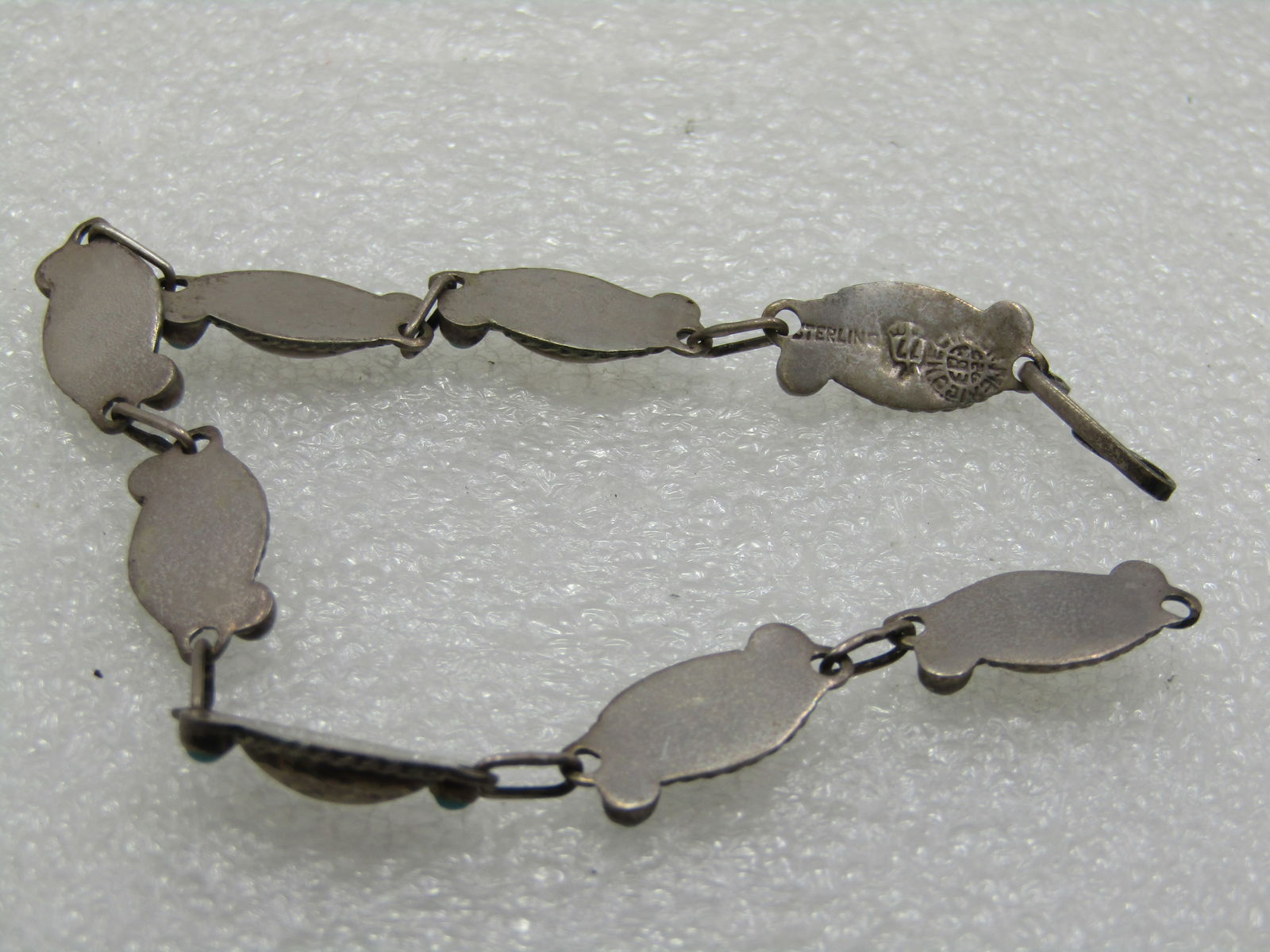 Vintage Sterilng Turquoise Taxco, Mexico Bracelet 7.5", 1970's - 5