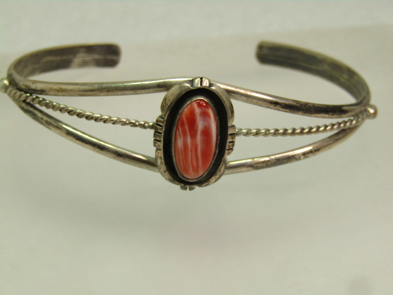 Vintage Sterling Agate Cuff Bracelet, Unisex, S. 7.25, Signed L.M., 1980's (1 of 11)