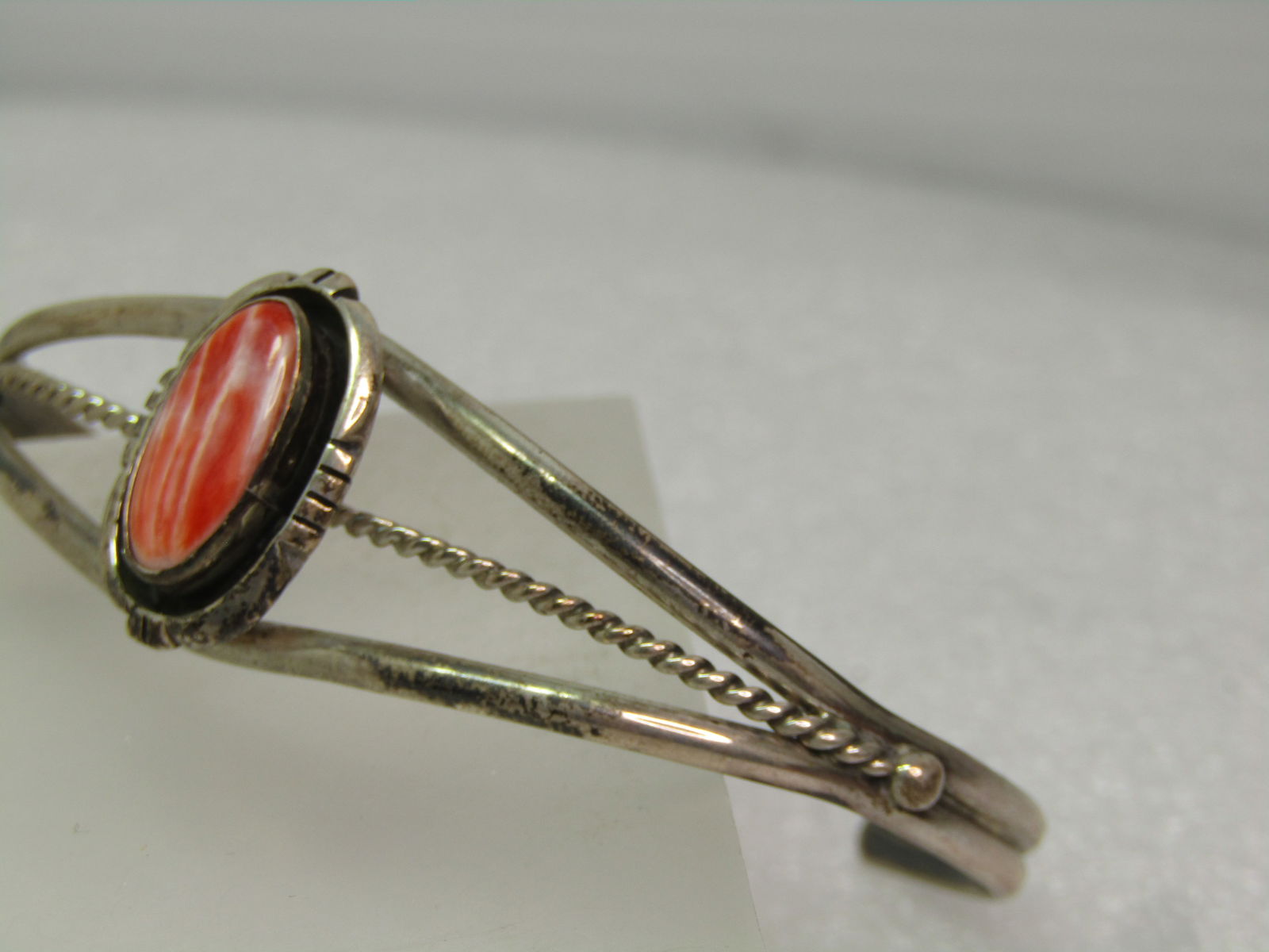 Vintage Sterling Agate Cuff Bracelet, Unisex, S. 7.25, Signed L.M., 1980's - 4