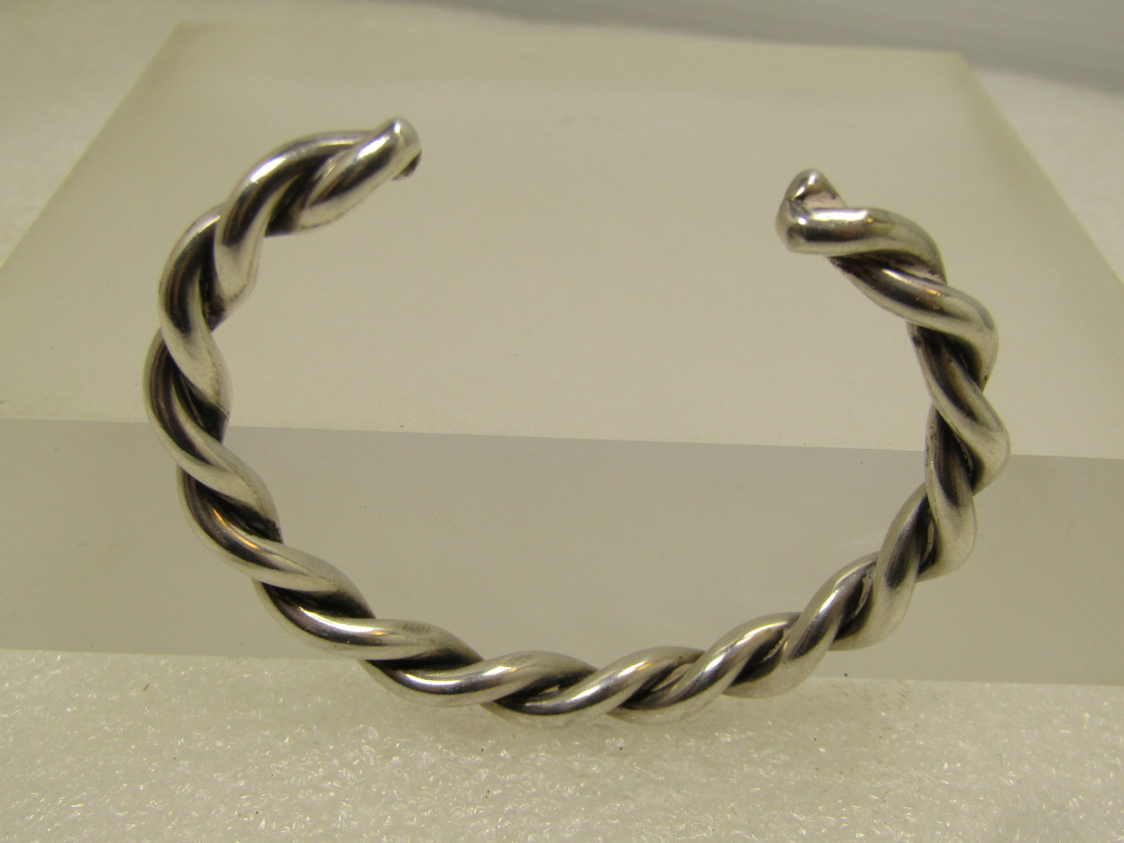 Vintage Sterling Heavy Twisted Cuff Bracelet 5.75", 1980's-1990's. - 6