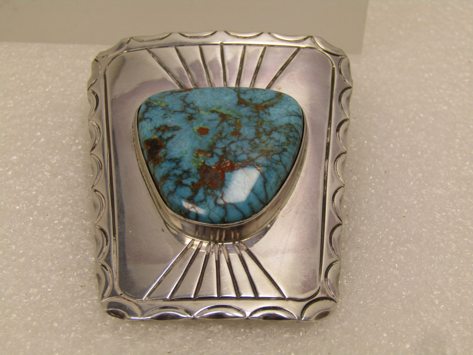 Vintage Sterling Navajo/Southwestern Turquoise Bolo Slide/Pendant, 1960's-1970's (1 of 6)