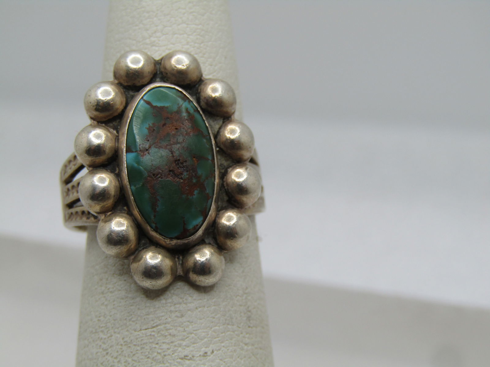 Vintage Sterling Southwestern Turquoise Ring, Sz. 6, 1960's-1970's (1 of 10)