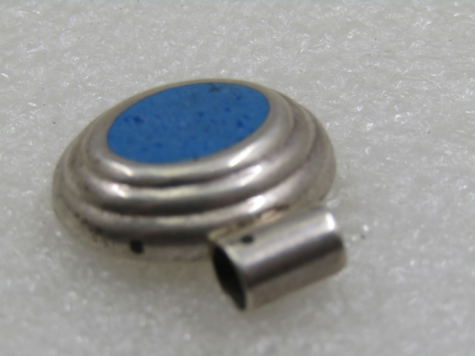 Vintage Sterling Tiered Blue Stone Slide Pendant, Mexico ATI, 1" - 4