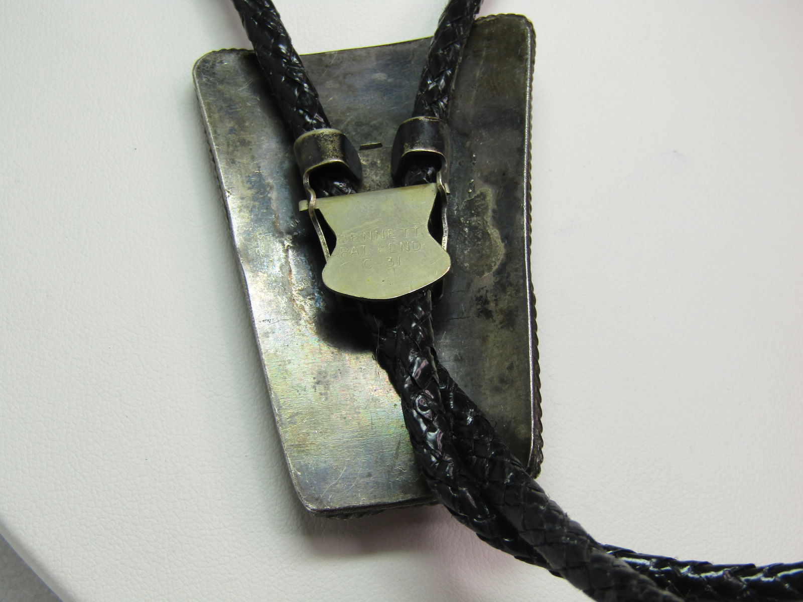 Vintage Sterling Southwestern Turquoise Bolo Tie, 34", 1960's-1970's - 5