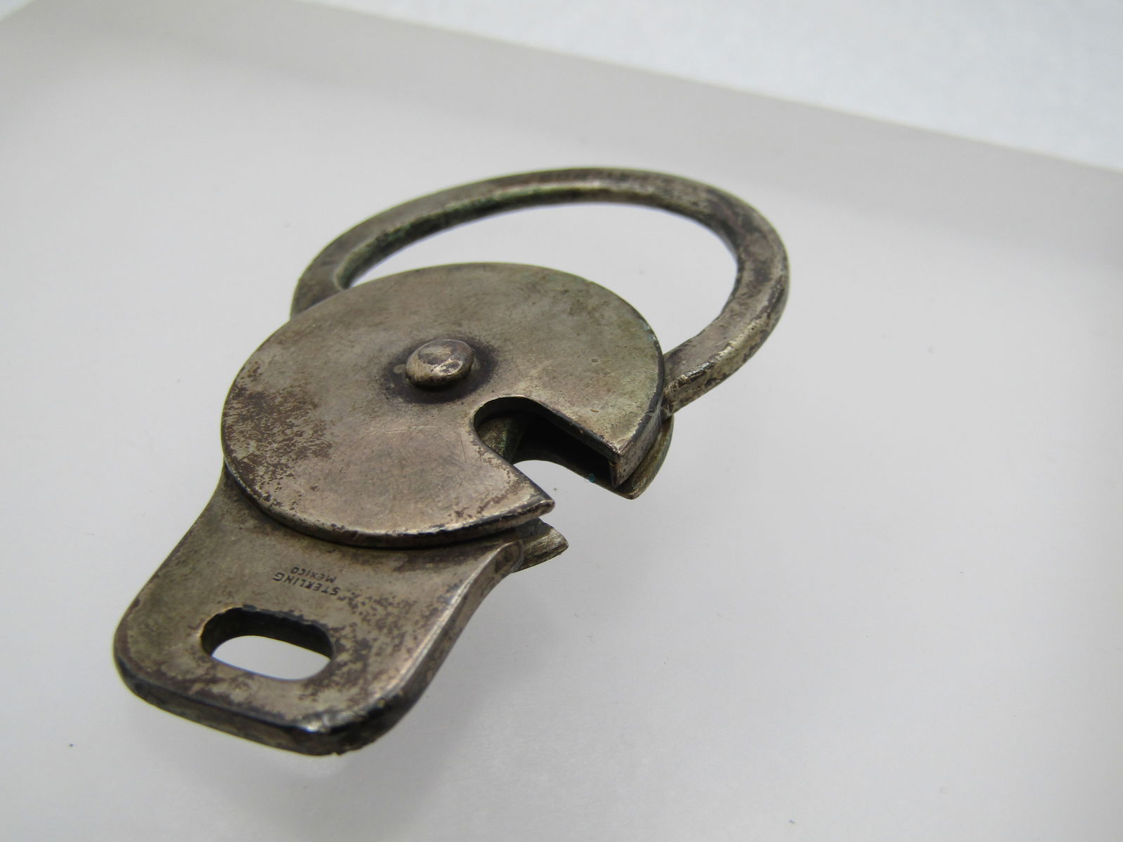 Vintage to Antique Sterling Mechanical Keyholder/Watch Keeper, Mexico - 4