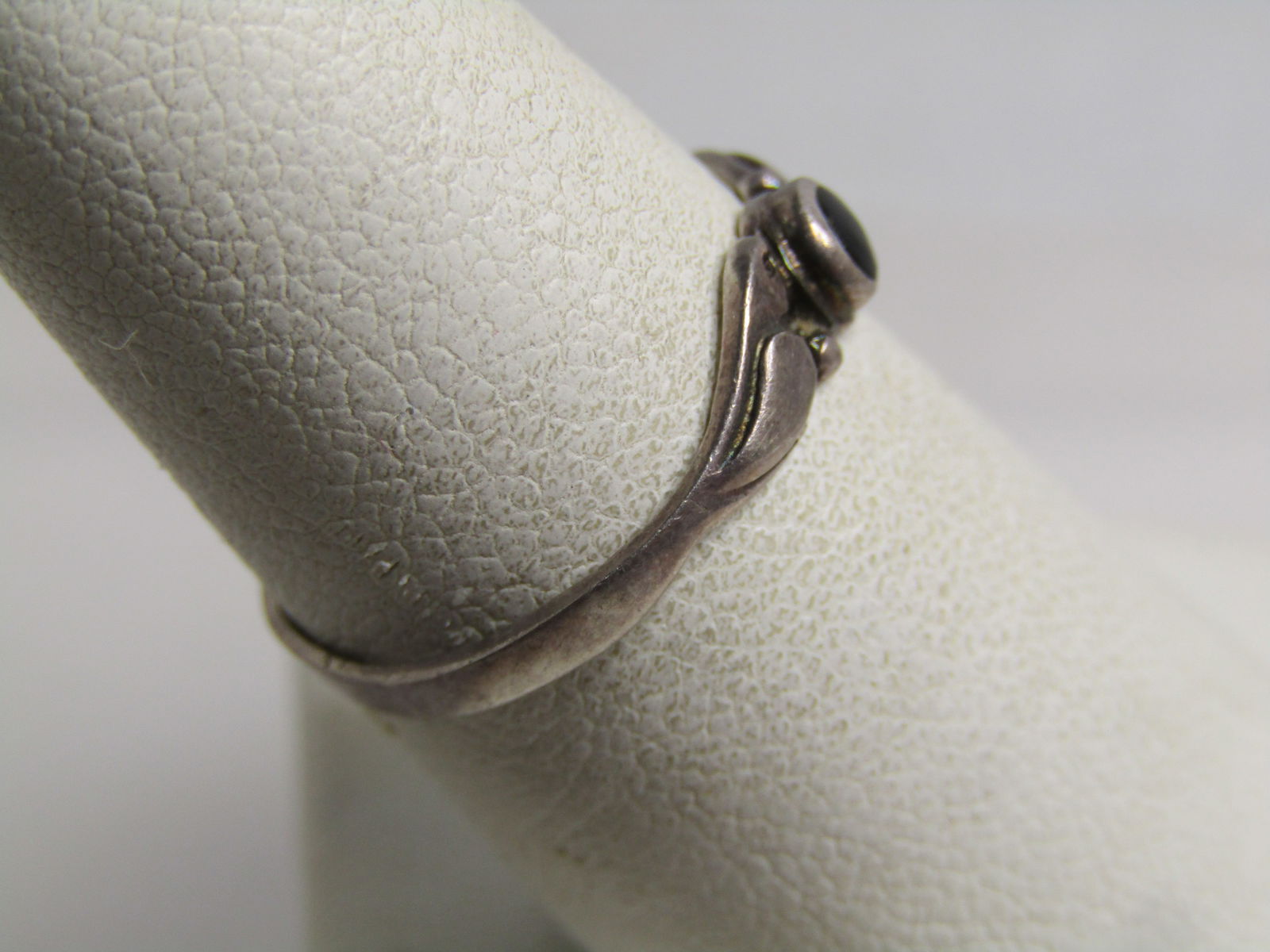 Vintage Sterling Southwestern Onyx Ring, Sz. 7.5. 1960's-1970's. - 2