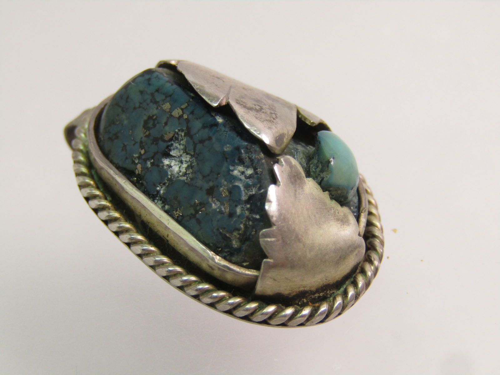 Vintage Sterling Southwestern Turquoise Mixed Stone Pendant, 1960's-1970's - 3