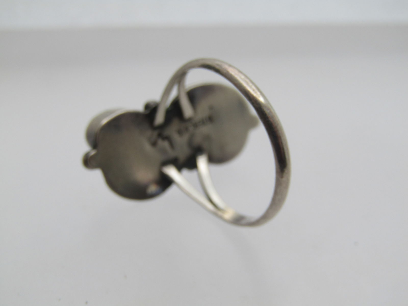 Vintage Sterling Southwestern Turquoise Coral Ring, Sz. 9, 1970's-1980's, Signed - 4