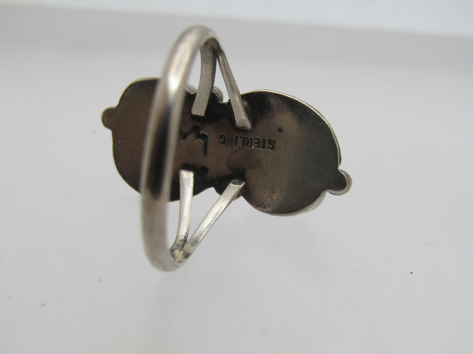 Vintage Sterling Southwestern Turquoise Coral Ring, Sz. 9, 1970's-1980's, Signed - 5