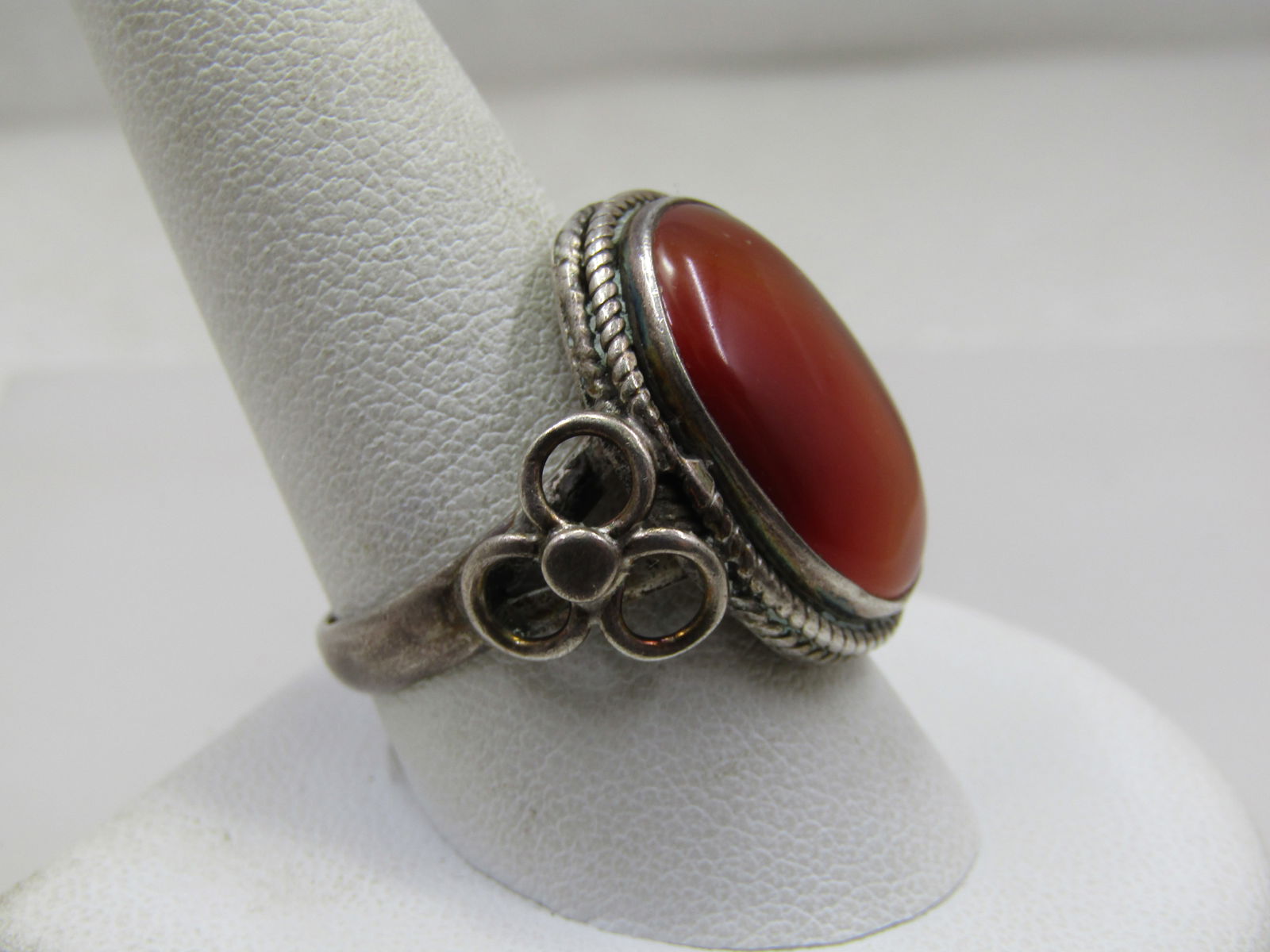 Vintage Sterling Carnelian Ring, Sz. 10.25, Southwestern/Boho, 1960's-1970's. - 3
