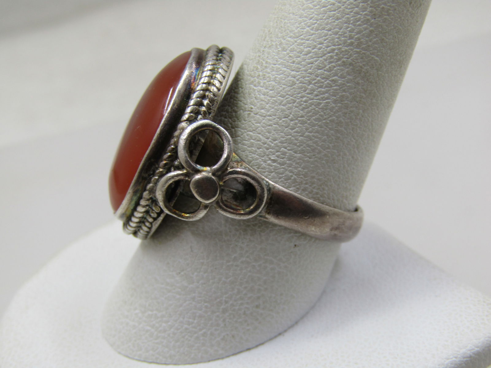Vintage Sterling Carnelian Ring, Sz. 10.25, Southwestern/Boho, 1960's-1970's. - 4