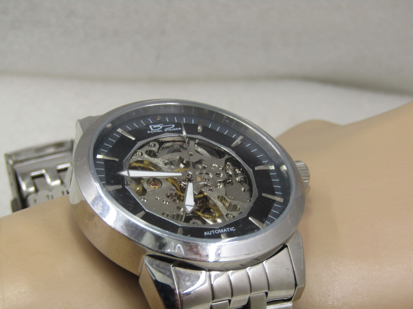 Daniel Steiger Skeleton Automatic Men's Watch, Stainless Steel, Wide Woven Band - 10