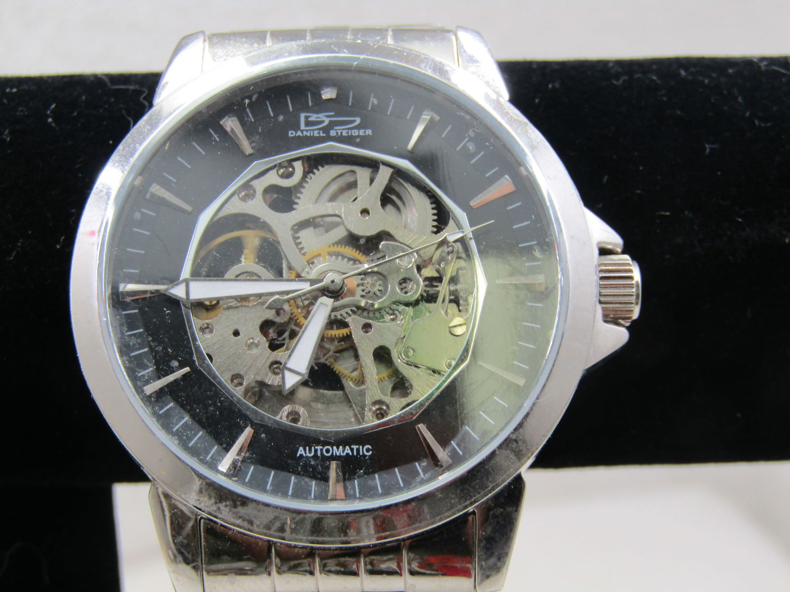 Daniel Steiger Skeleton Automatic Men's Watch, Stainless Steel, Wide Woven Band - 2