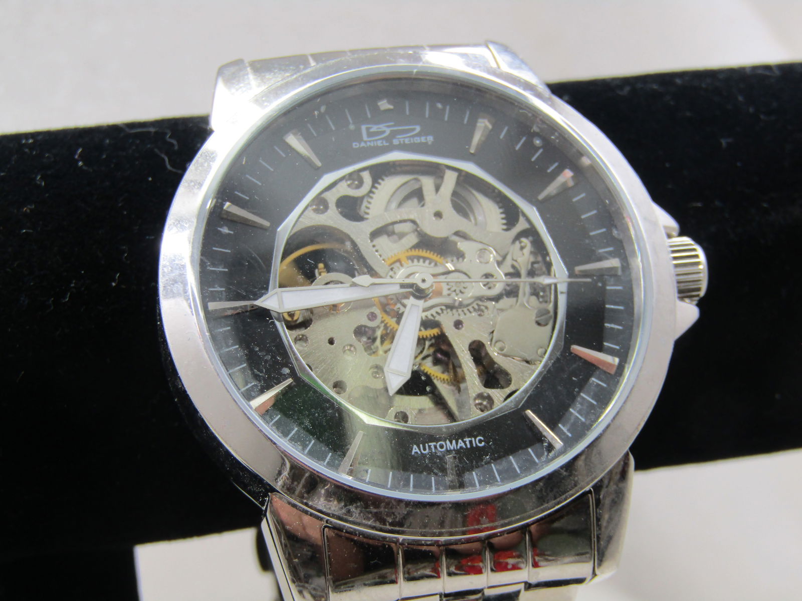 Daniel Steiger Skeleton Automatic Men's Watch, Stainless Steel, Wide Woven Band - 3