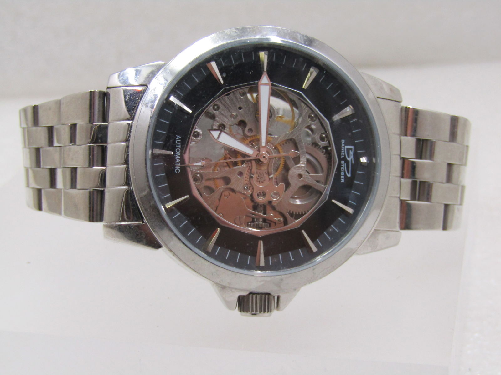 Daniel Steiger Skeleton Automatic Men's Watch, Stainless Steel, Wide Woven Band - 4