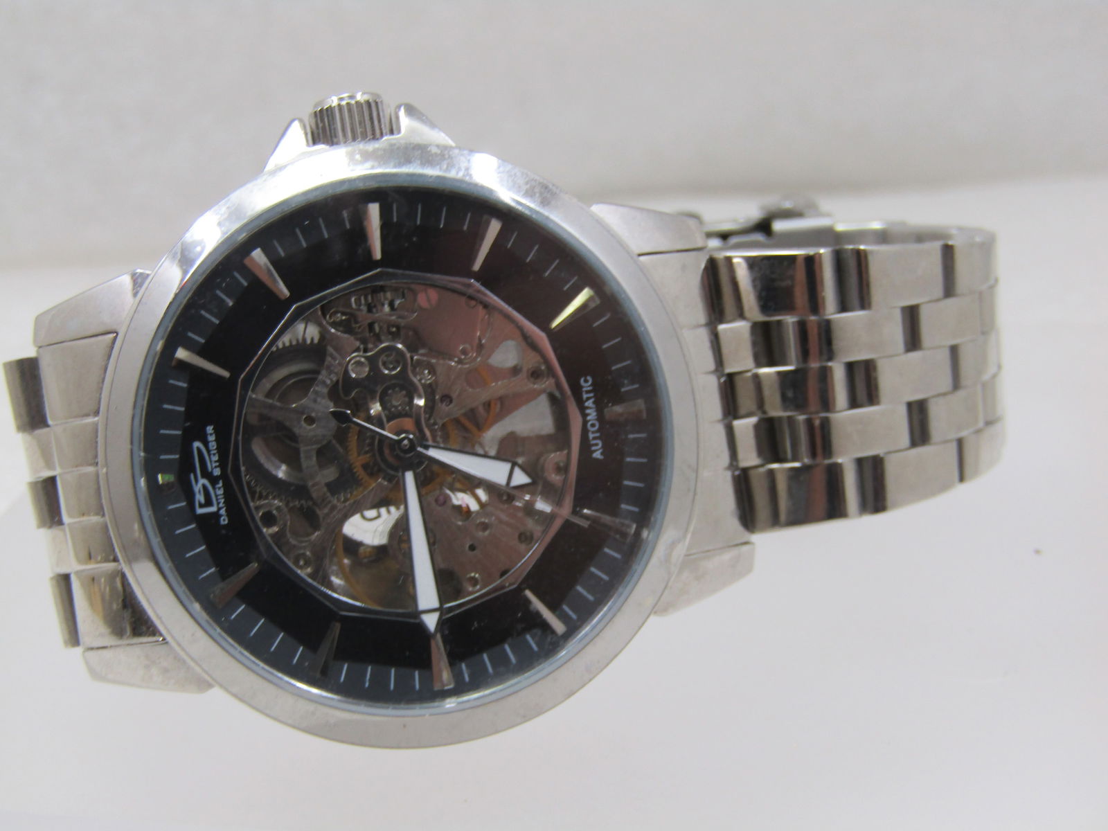 Daniel Steiger Skeleton Automatic Men's Watch, Stainless Steel, Wide Woven Band - 5