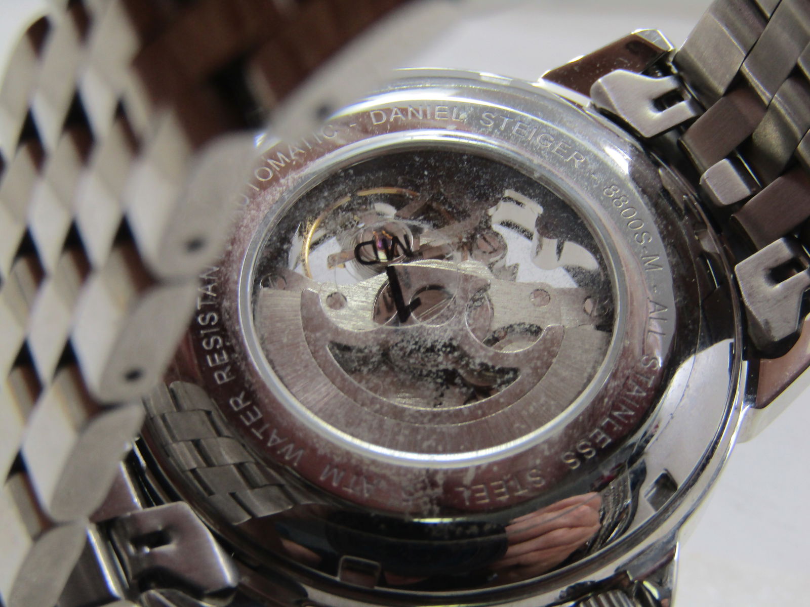 Daniel Steiger Skeleton Automatic Men's Watch, Stainless Steel, Wide Woven Band - 7