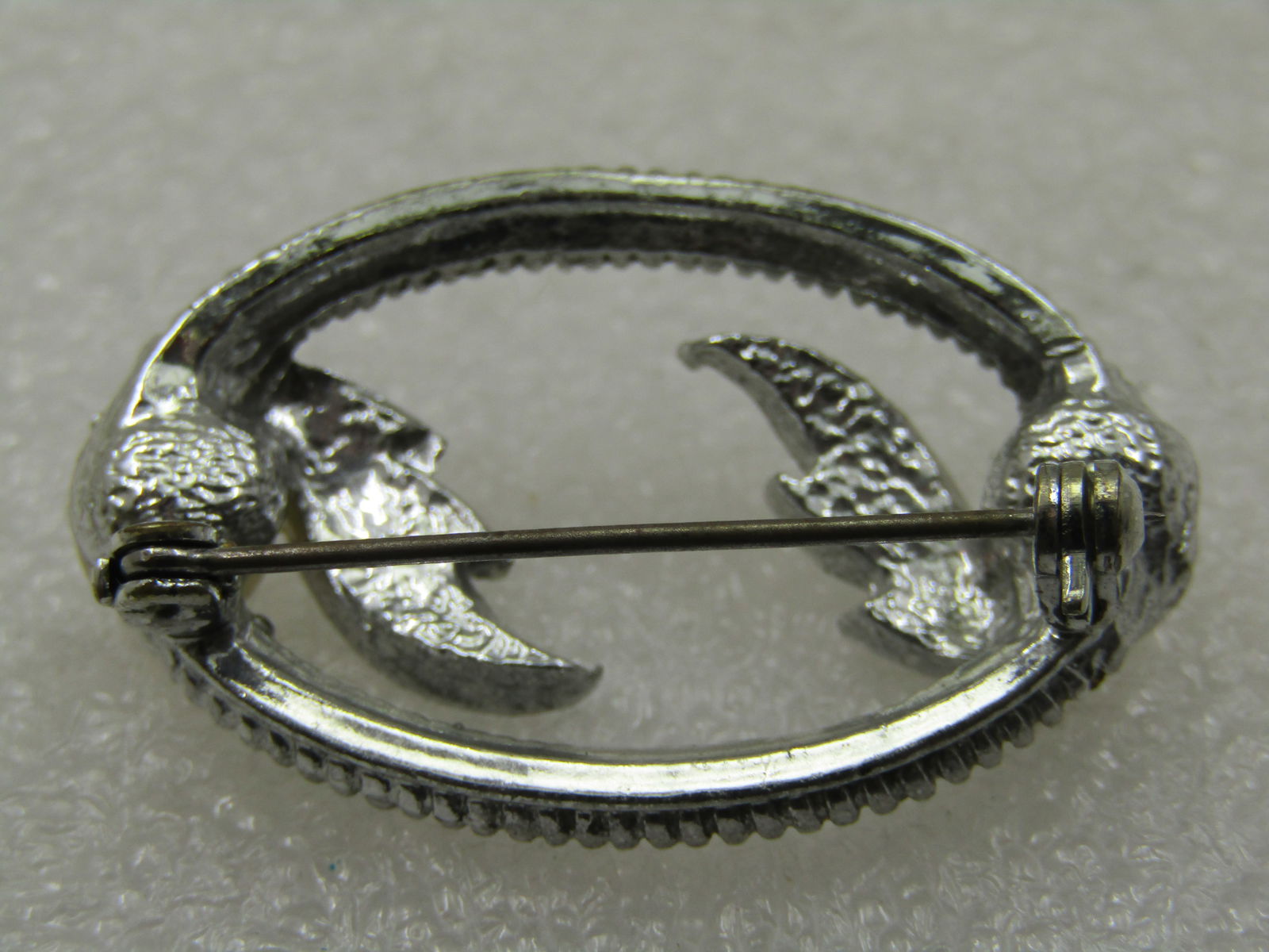 Vintage Clear Rhinestone & Faux Pearl Brooch, Deco Themed - 5